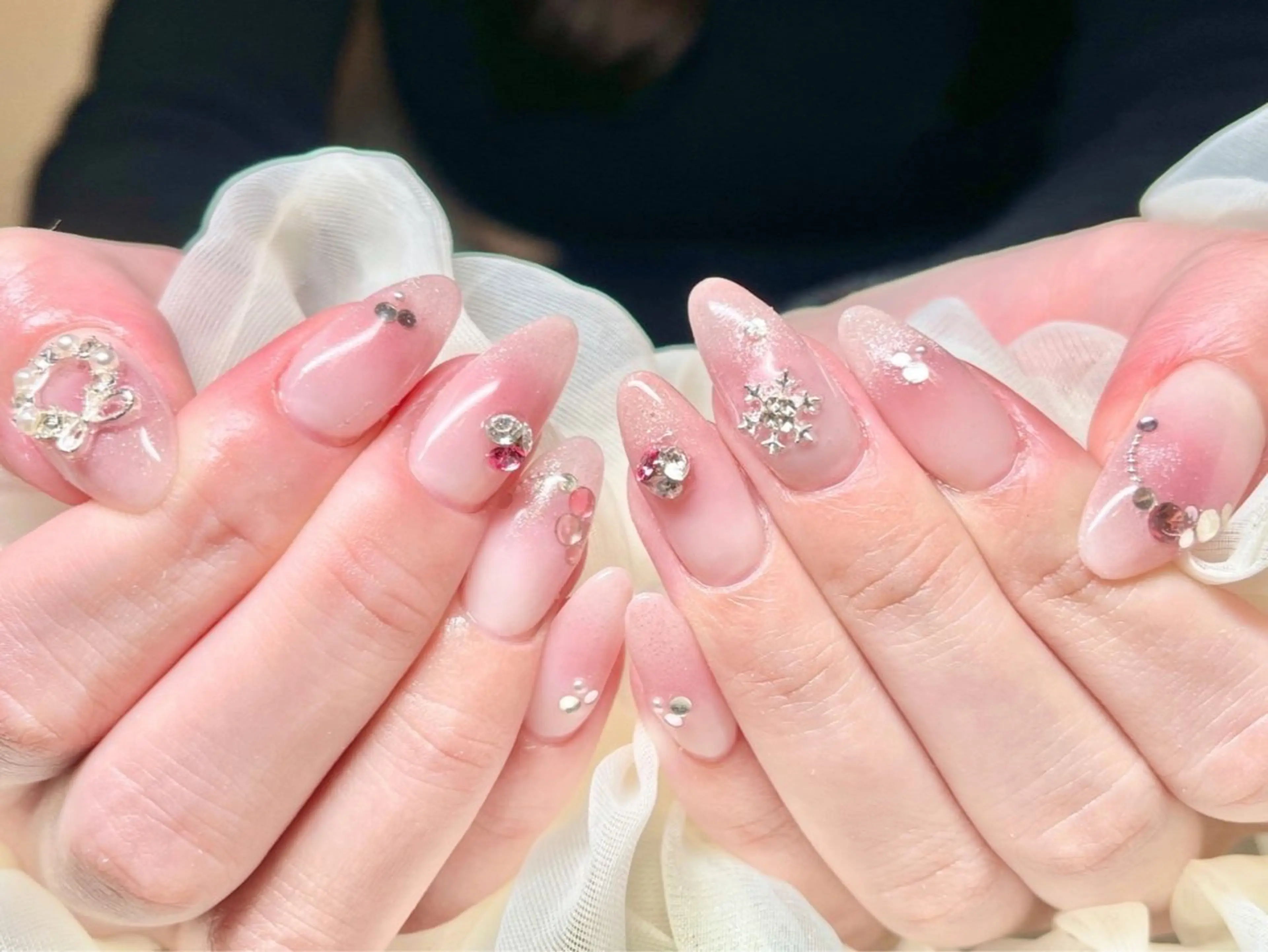 ネイル 長さ出し フレンチネイル ジェルネイル グラデーション 韓国ネイル ハンドネイル Nail&eye Belire 新宿のネイルデザイン