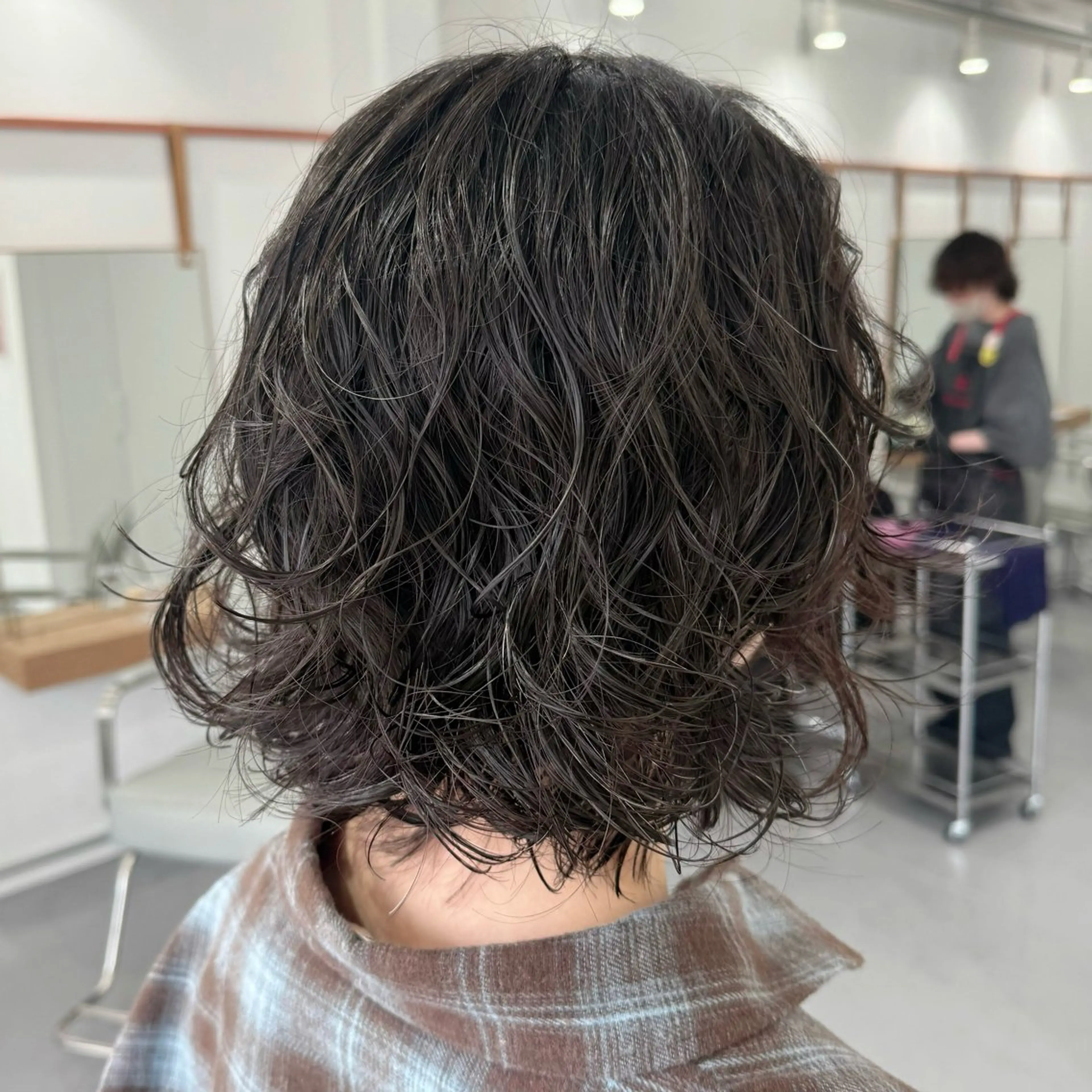 ミディアム パーマ ミディアムパーマ ボブ カット パーマ レイヤーカット/ 春日井/鵜飼元喜のヘアスタイル