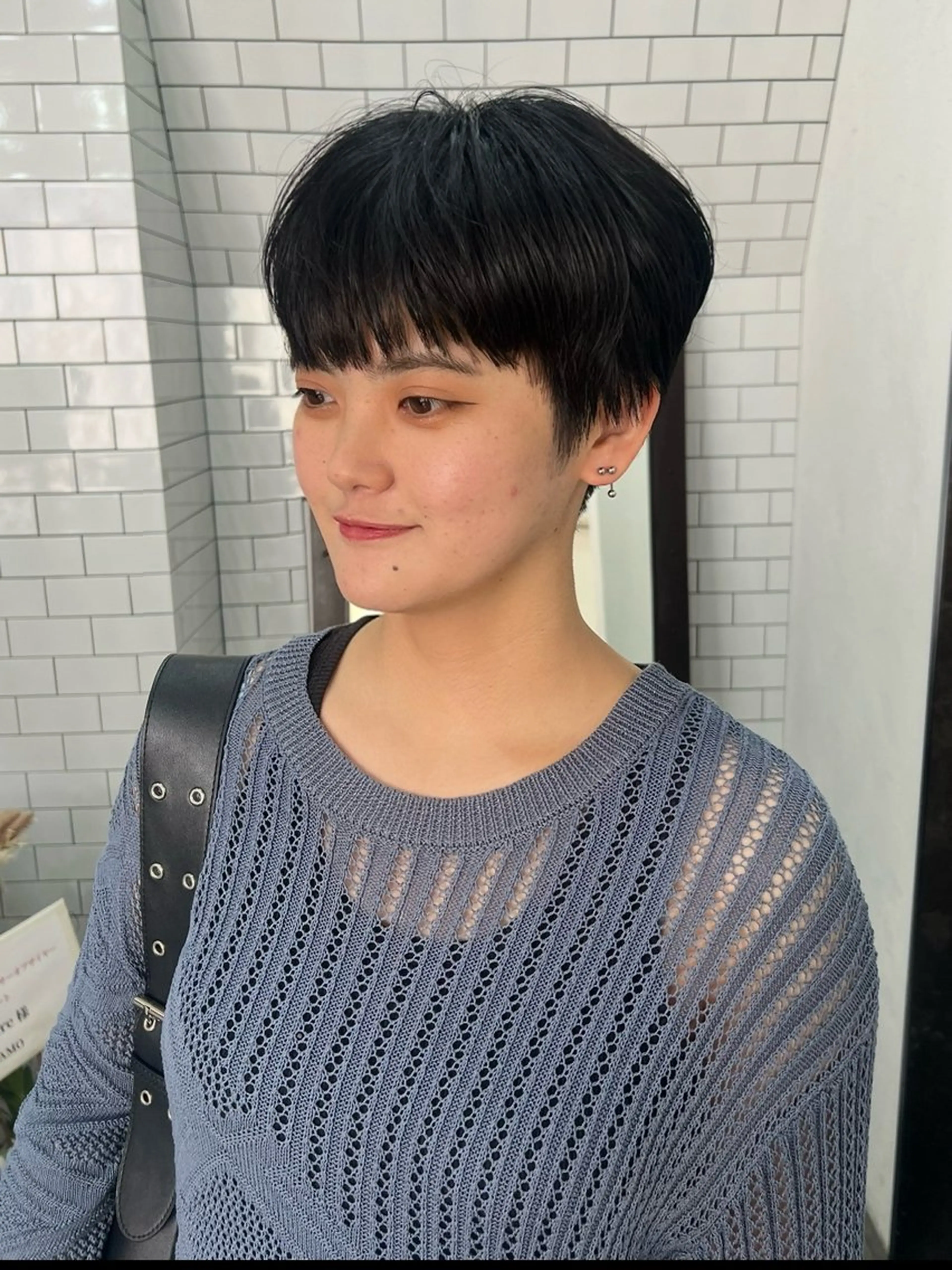 ショート カット 紙屋町ショート /ボブ　パーマ河内蓮のヘアスタイル