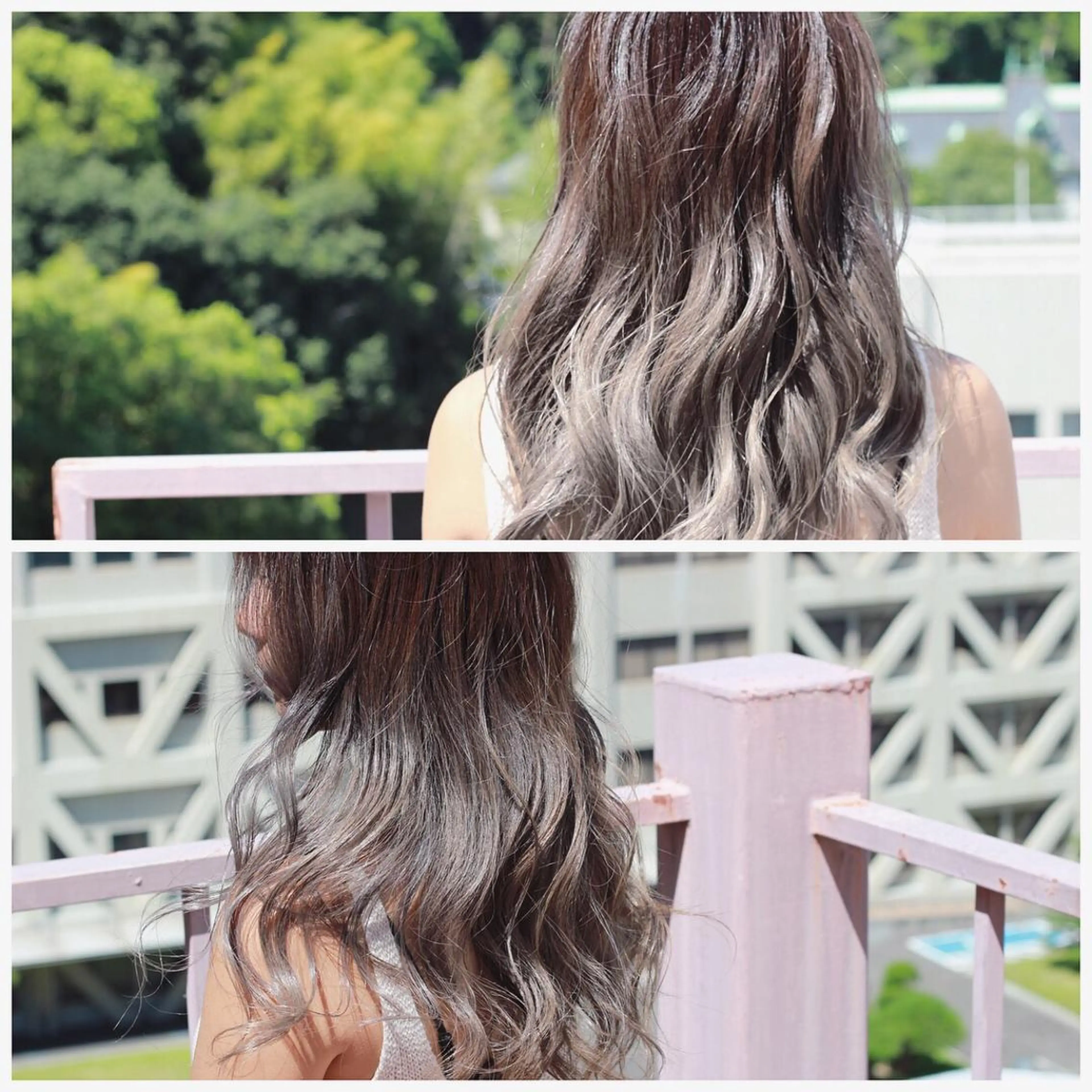 ロング カラー バレイヤージュ レイヤーカット カット Viage （ビアージュ）のヘアスタイル