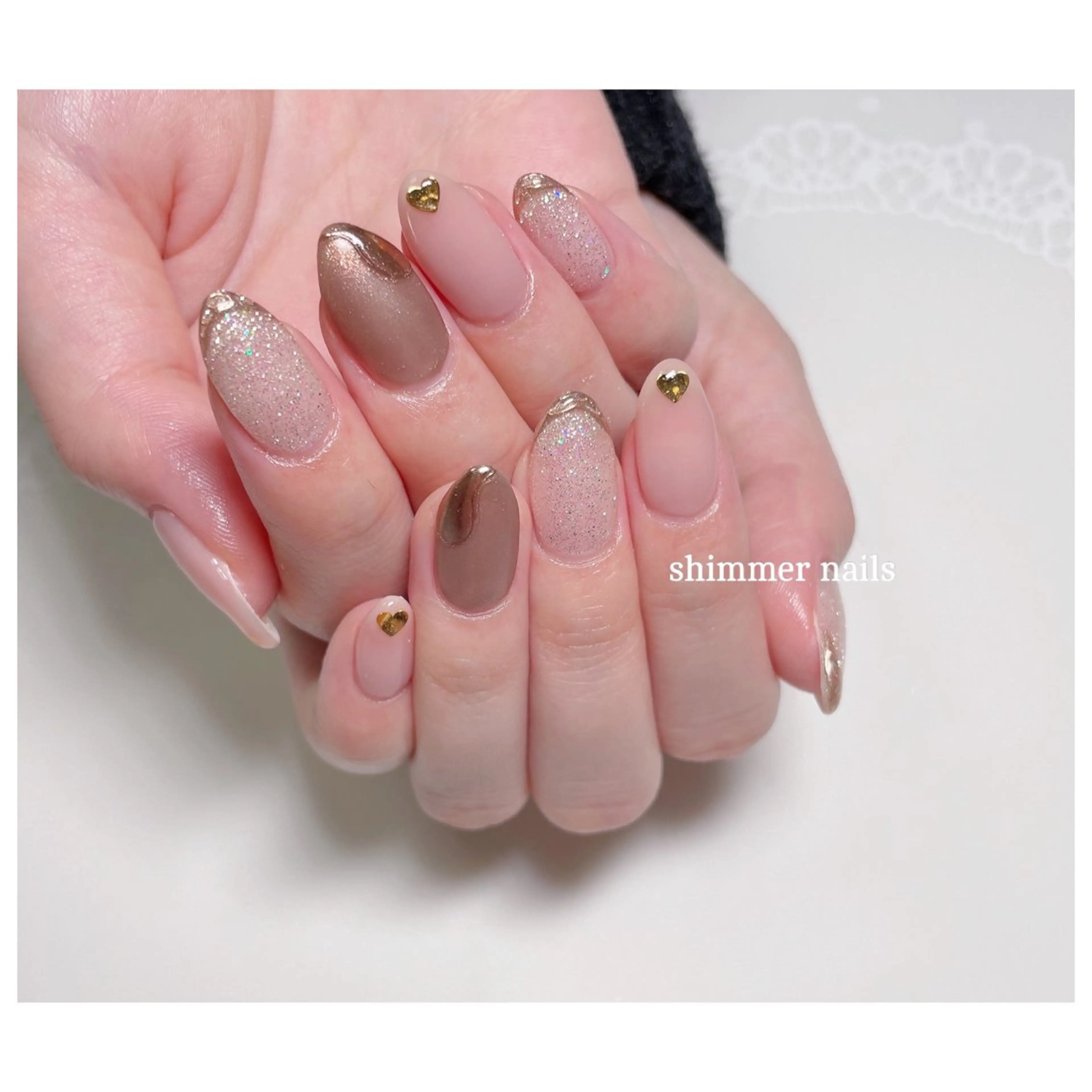 ネイル バレンタイン shimmer nailsのネイルデザイン