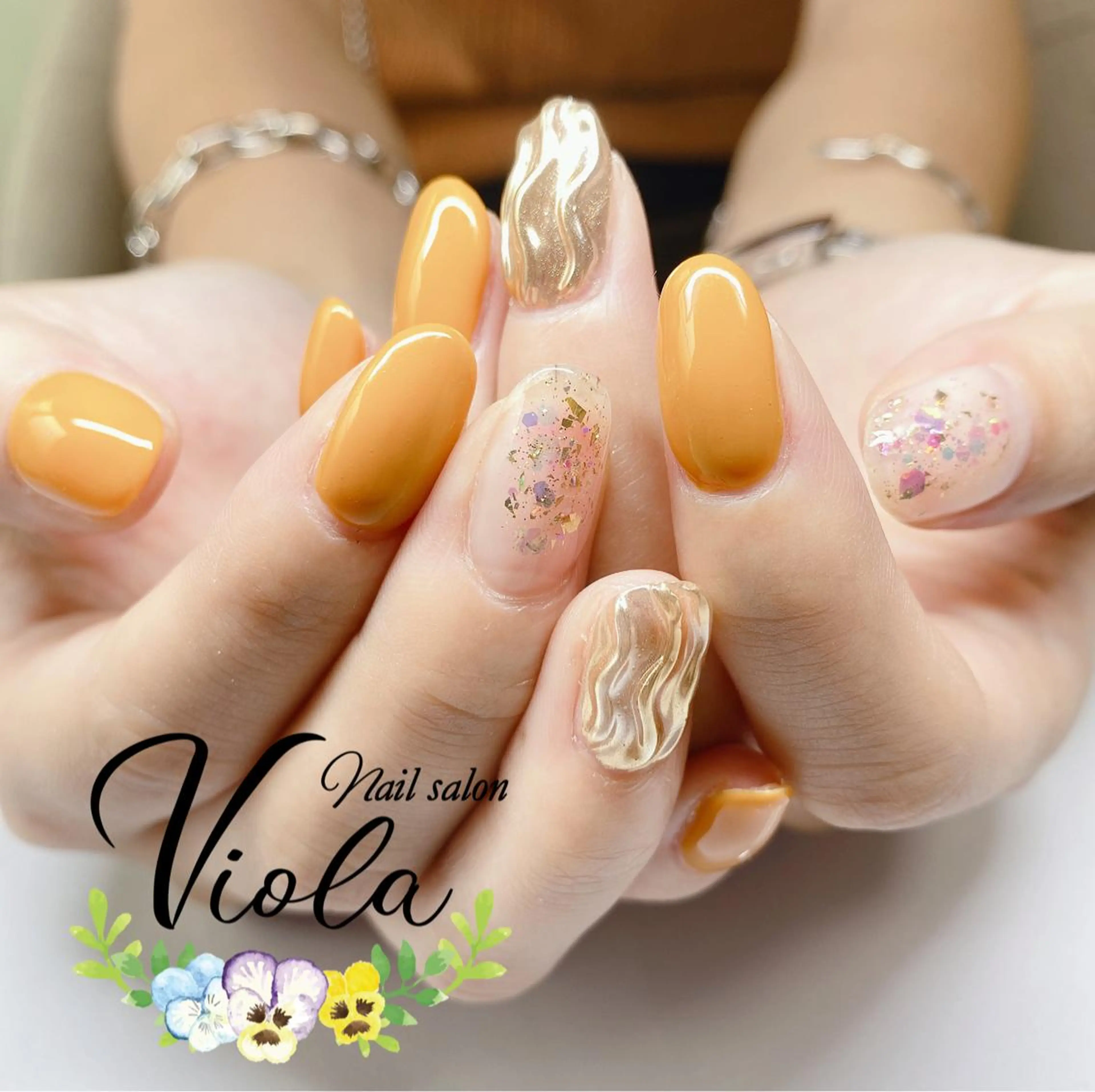ネイル ミラーネイル ニュアンスネイル Nailsalon Viola所属・ネイルサロン Violaのネイルデザイン