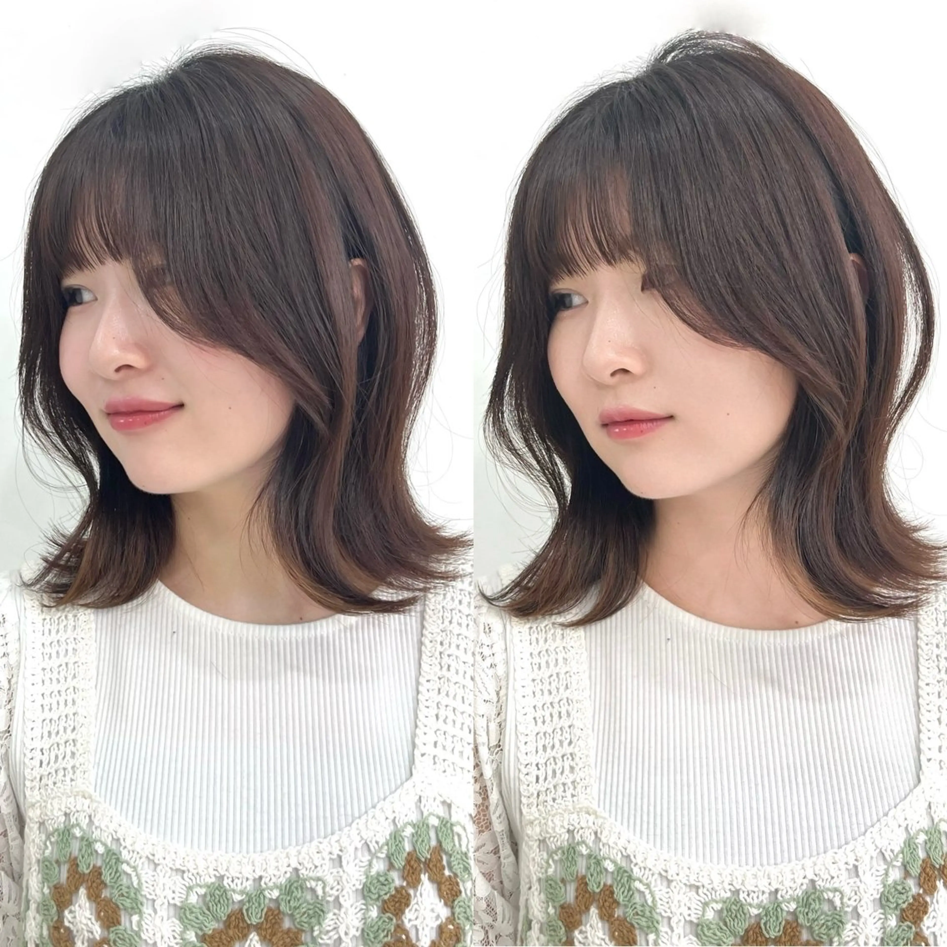 ミディアム くびれヘア 伸ばしかけ Lufeli所属・🫧いとうりお🫧 ショート/レイヤーのヘアスタイル