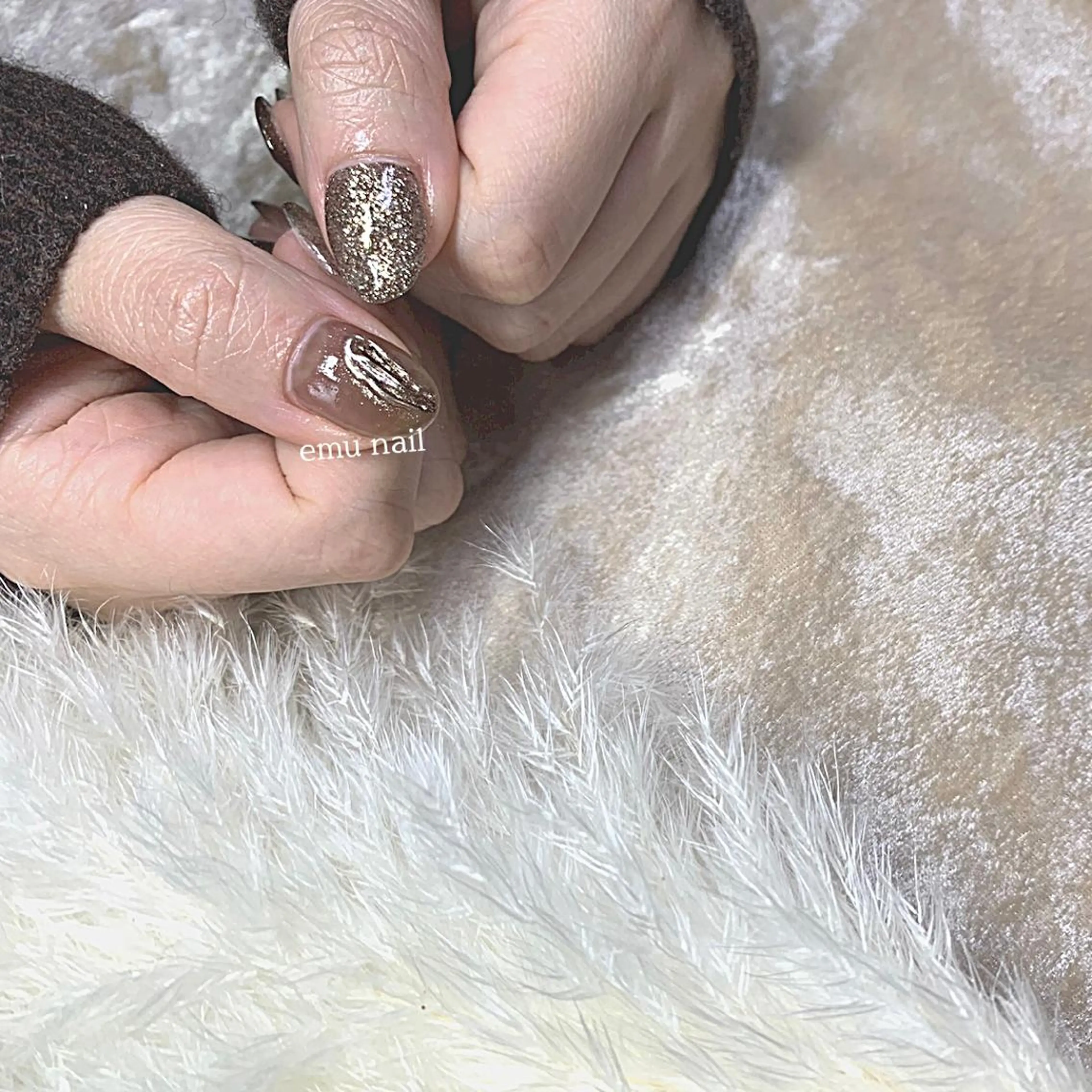 ネイル ブラウン emu nailのネイルデザイン