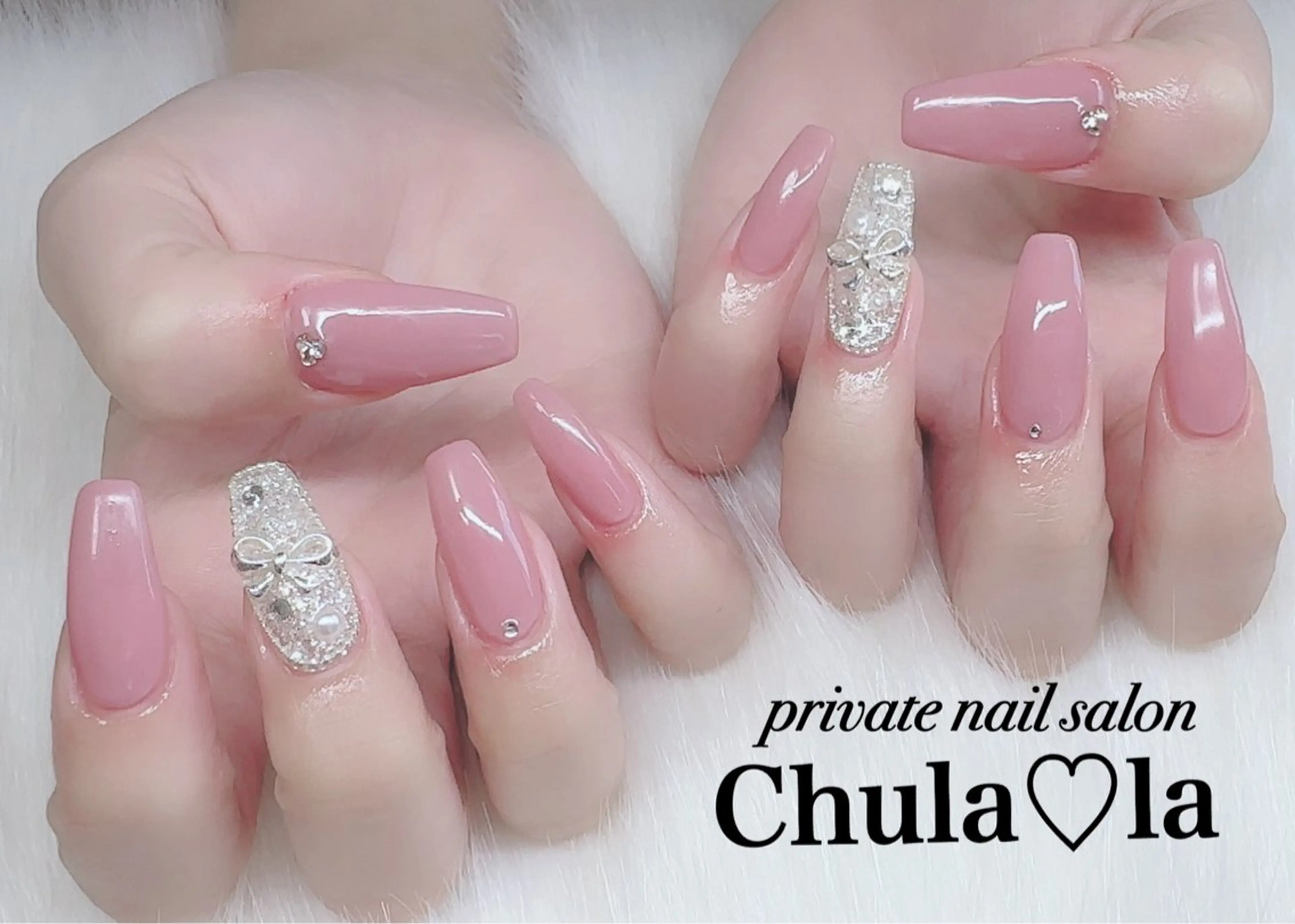 ネイル リボン ハンドネイル Chula♡la 豊見城市高安のネイルデザイン