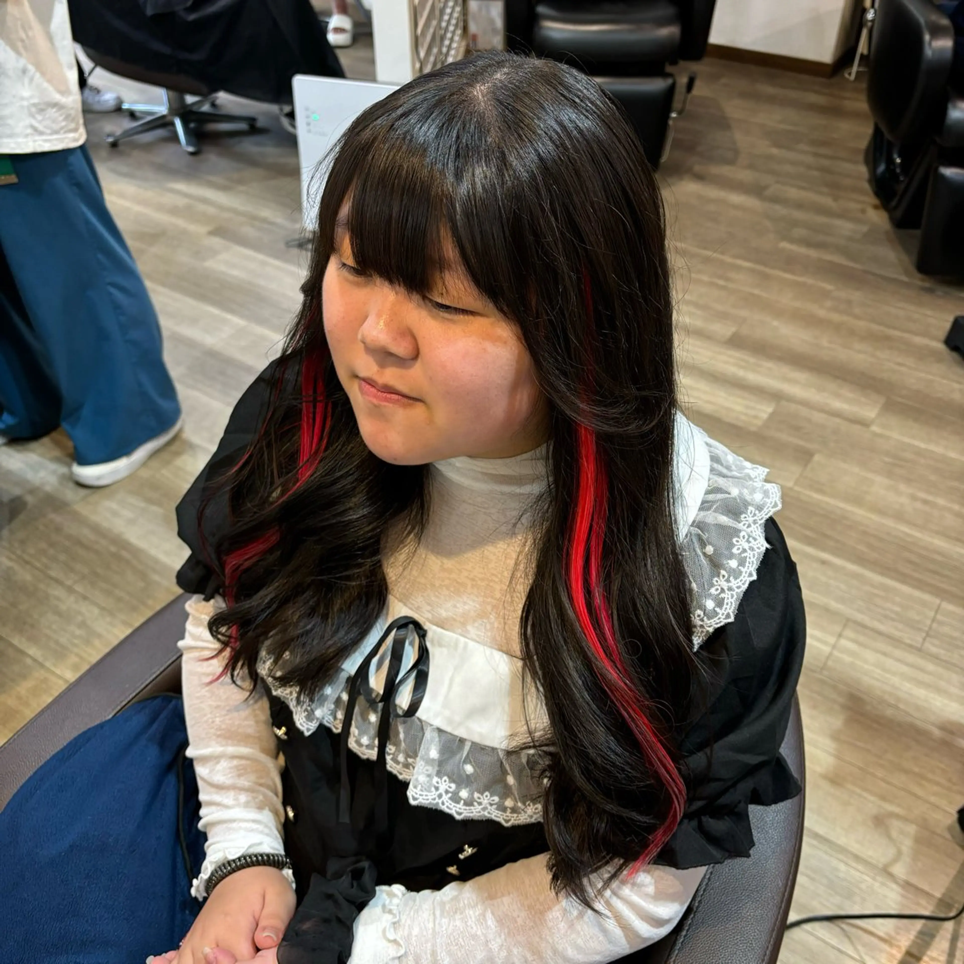 ロング エクステ 🎀ハイトーン/ 艶カラー/夕月🎀のヘアスタイル