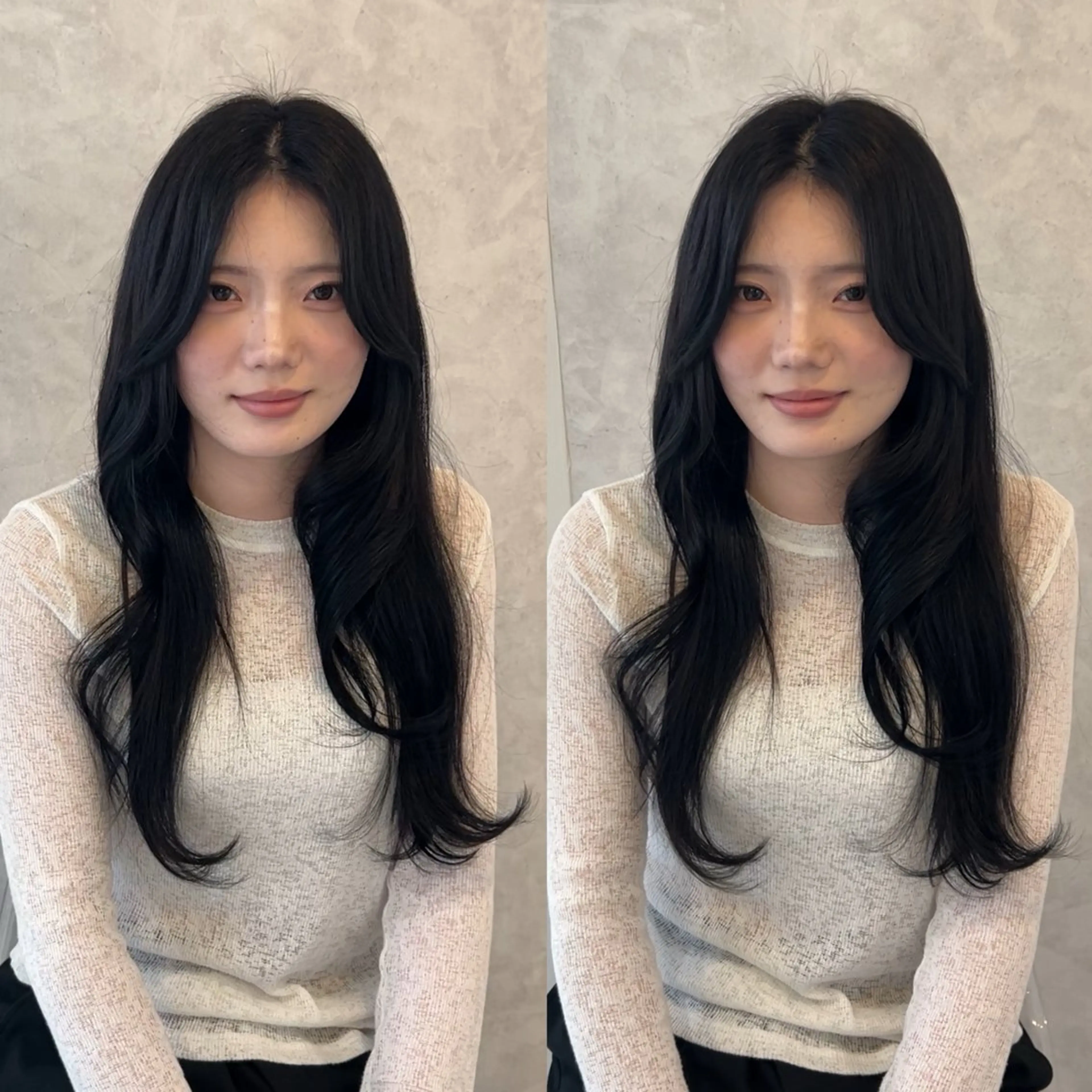 ロング カラー 黒髪 韓国風ヘア Emitas.宮街道店所属・メイ/和歌山美容室/ Emitas.のヘアスタイル