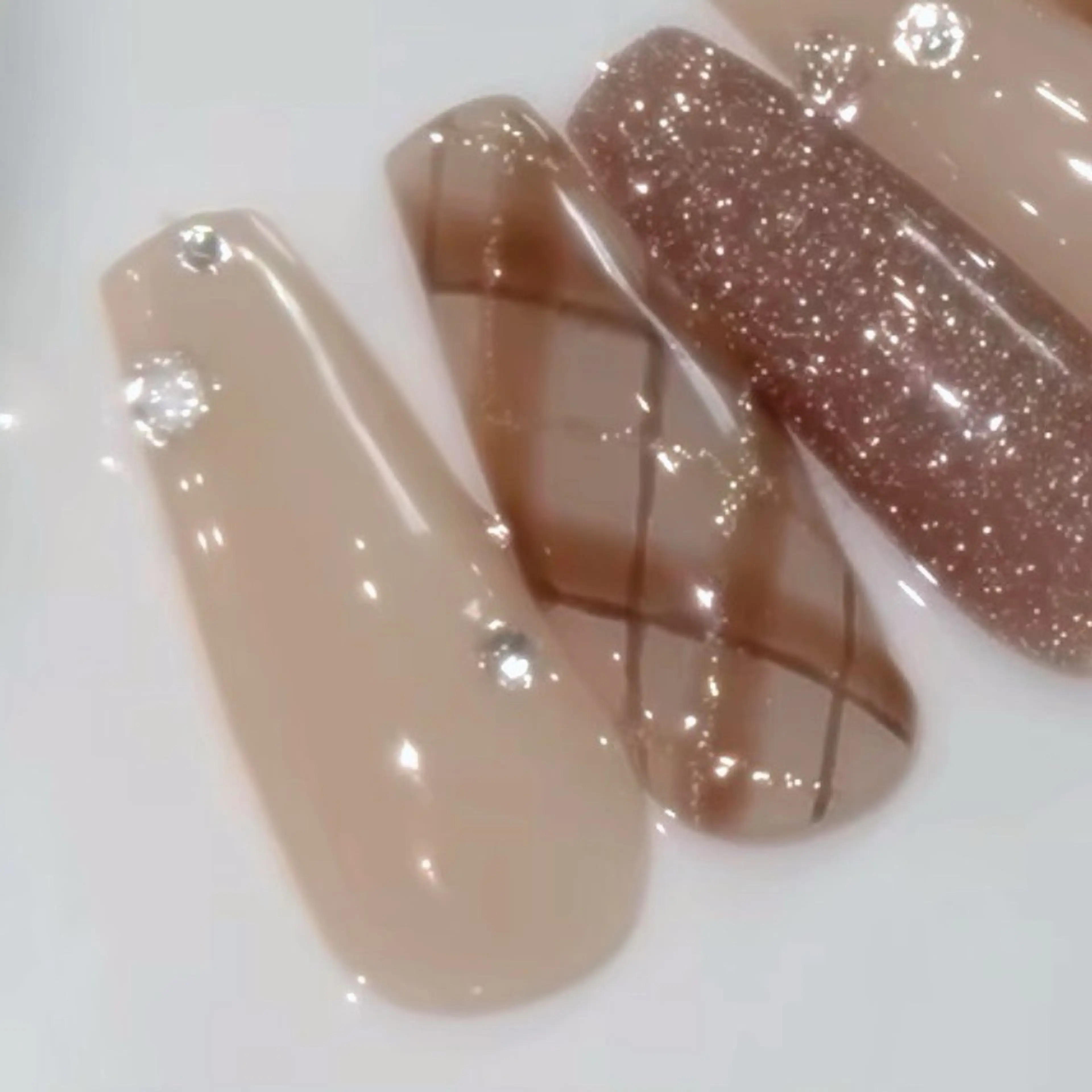 🤍自爪🤍チェックネイルの写真