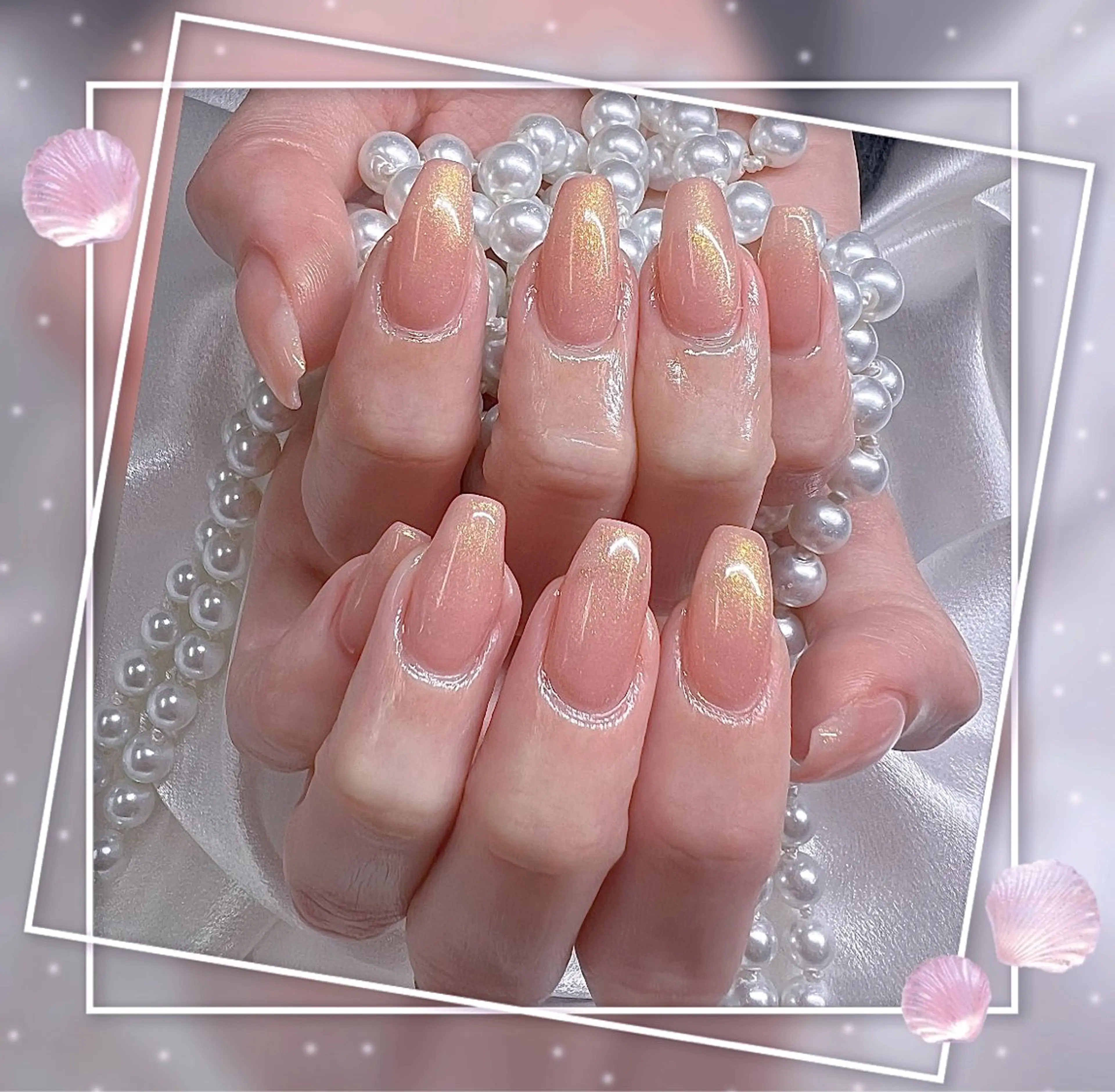 ネイル グラデーション キラキラネイル 韓国ネイル マグネットネイル ピンク ハンドネイル ハンドケア Chill Nailsalonのネイルデザイン