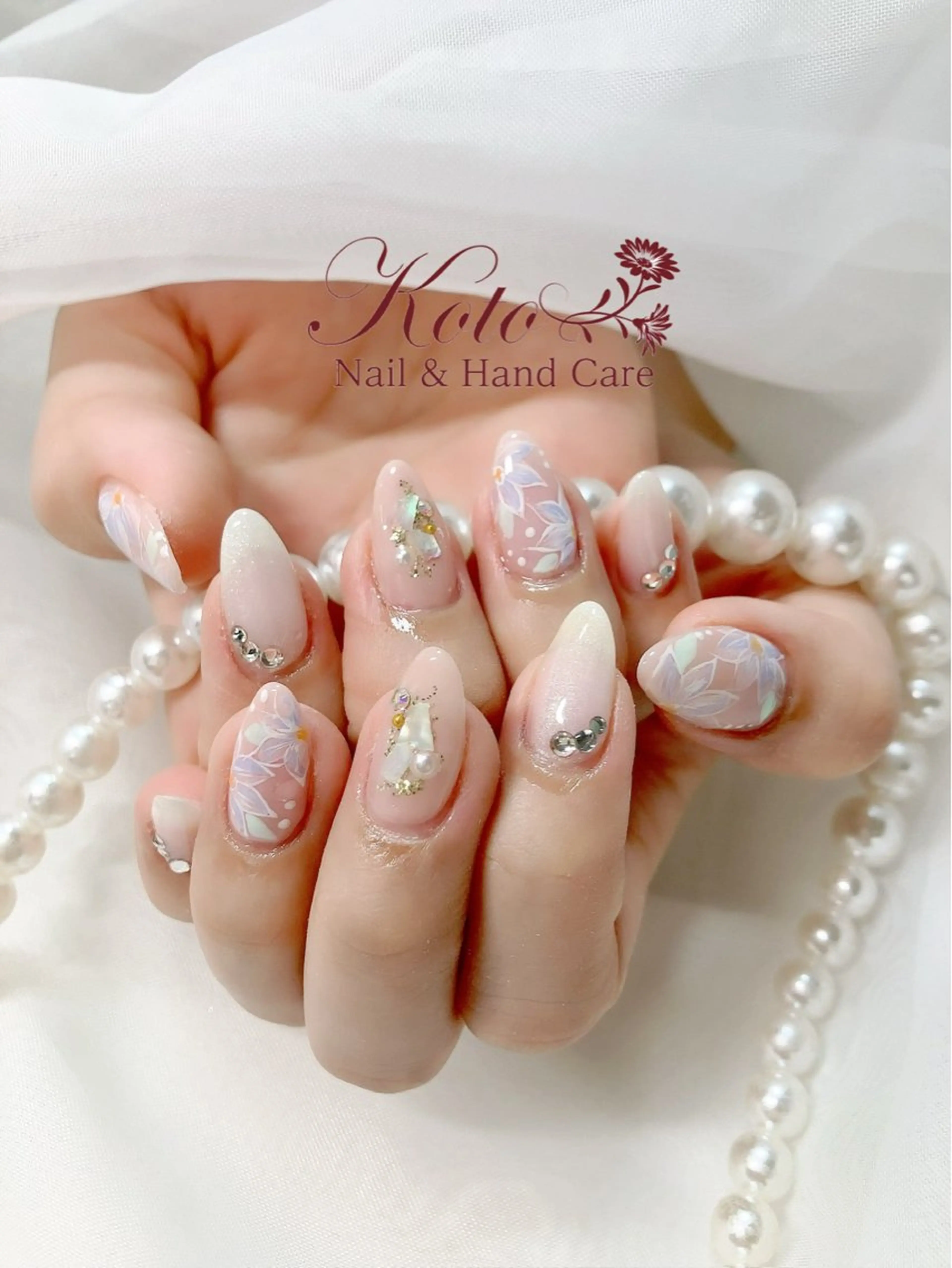 ネイル 長さ出し ジェルネイル 持ち込み ニュアンスネイル 赤色 ハンドネイル Nail Salon KOTOのネイルデザイン