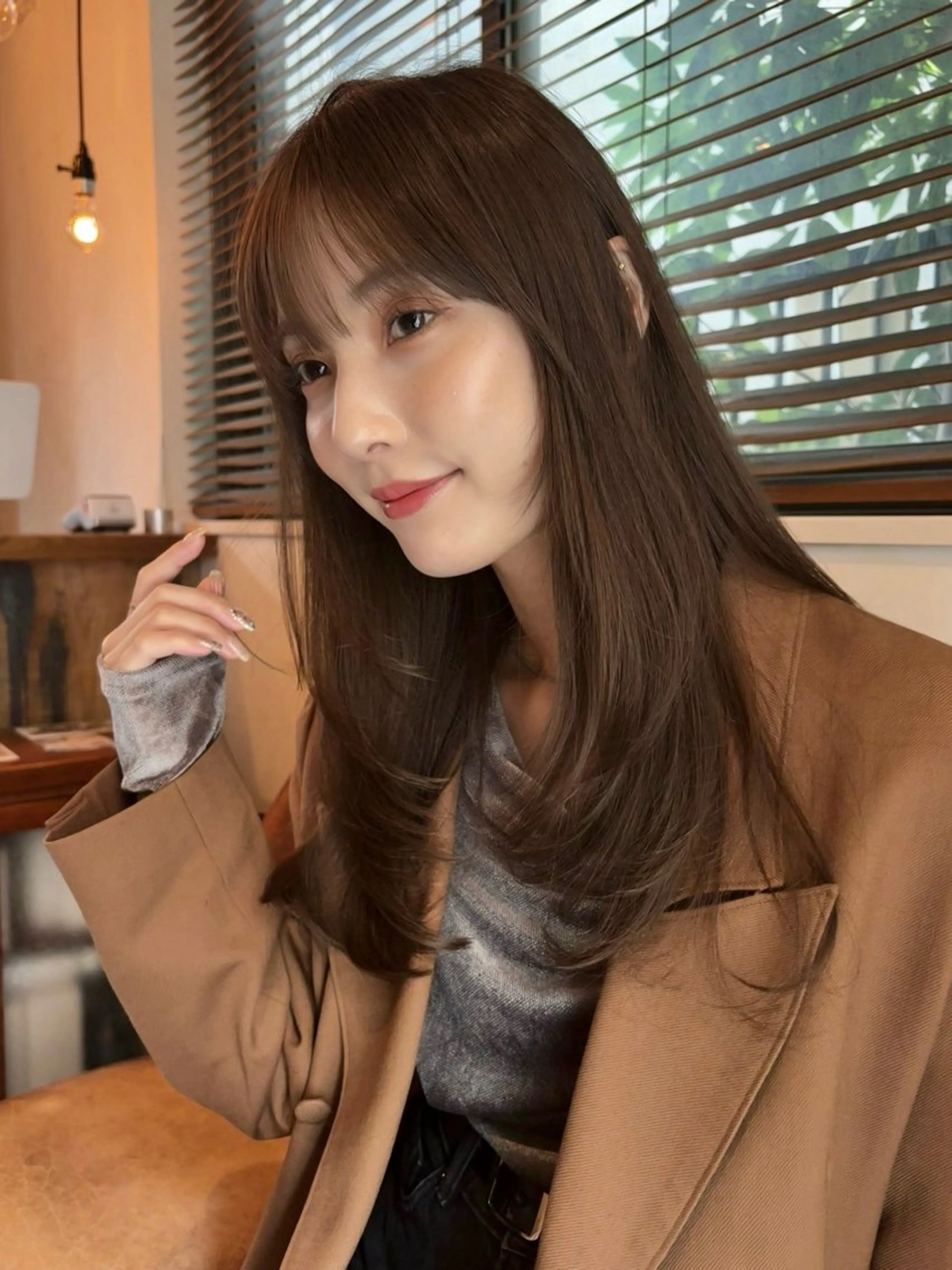 セミロング カラー カット ヘアカラー レイヤー/透明感/ ブリーチなし/わかなのヘアスタイル