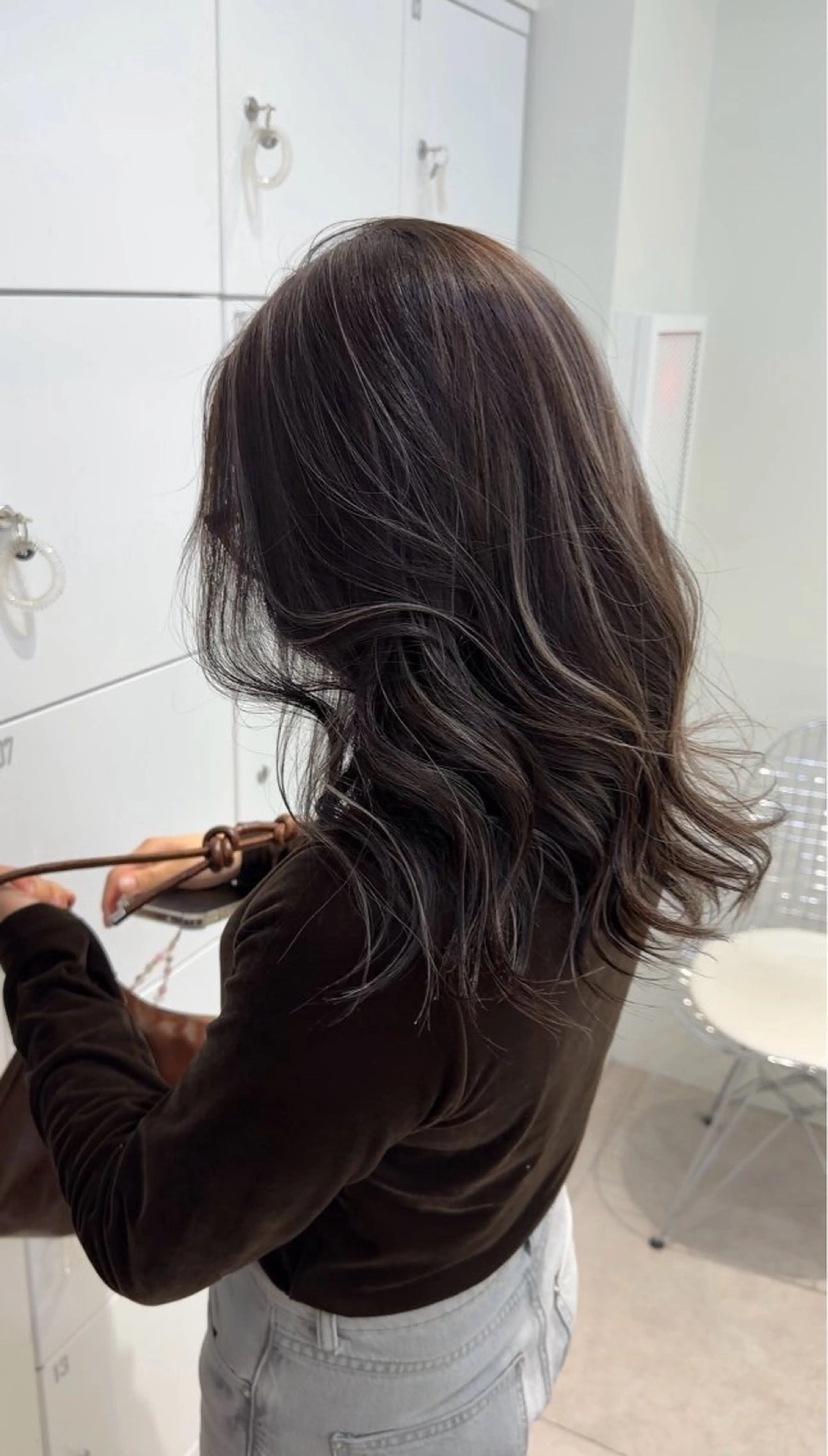 ロング カラー ハイライトカラー ハイライト カット ヘアカラー トリートメント 表参道/ハイライト バレイヤージュのヘアスタイル