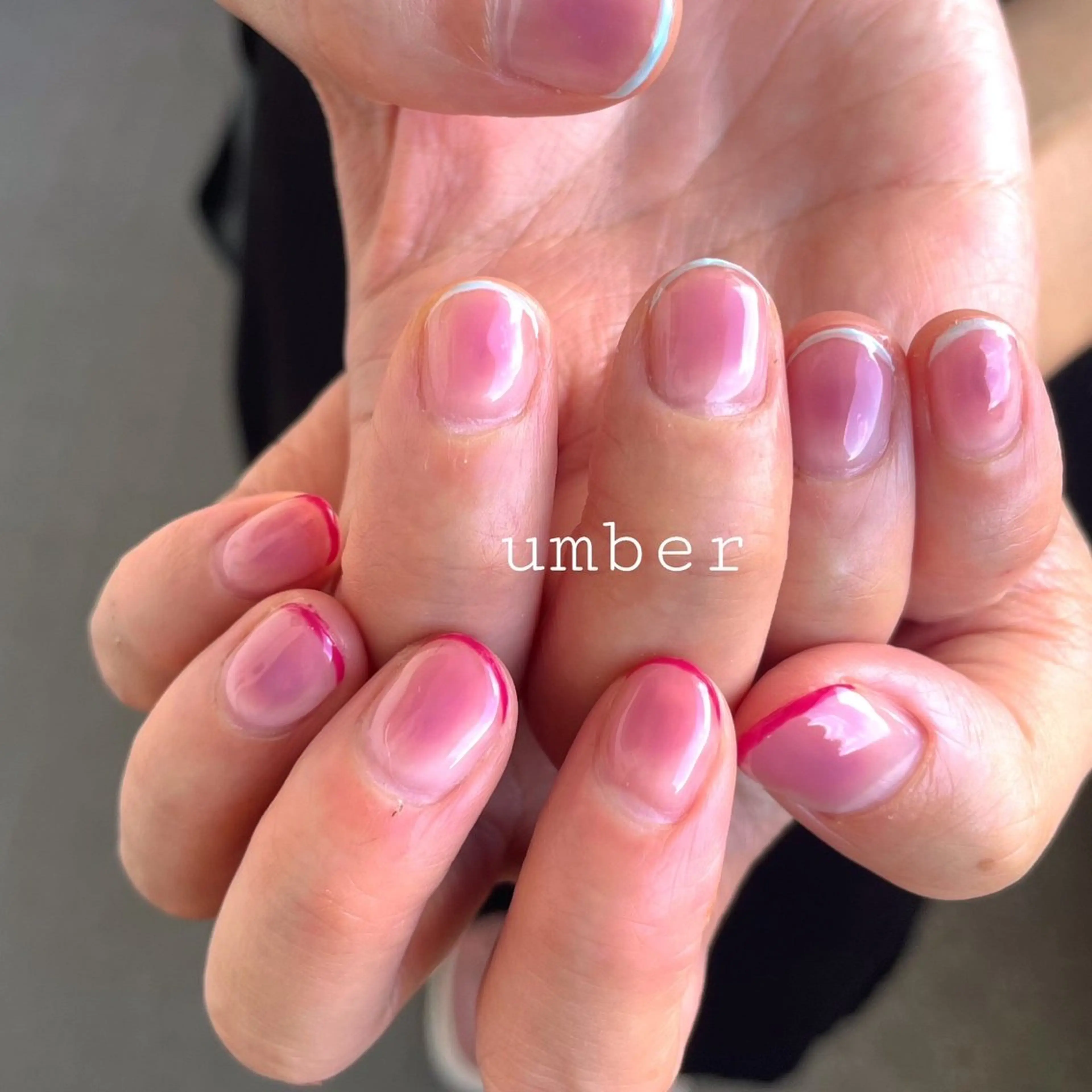 ネイル チークネイル ハンドネイル umber 三茶1分のネイルデザイン