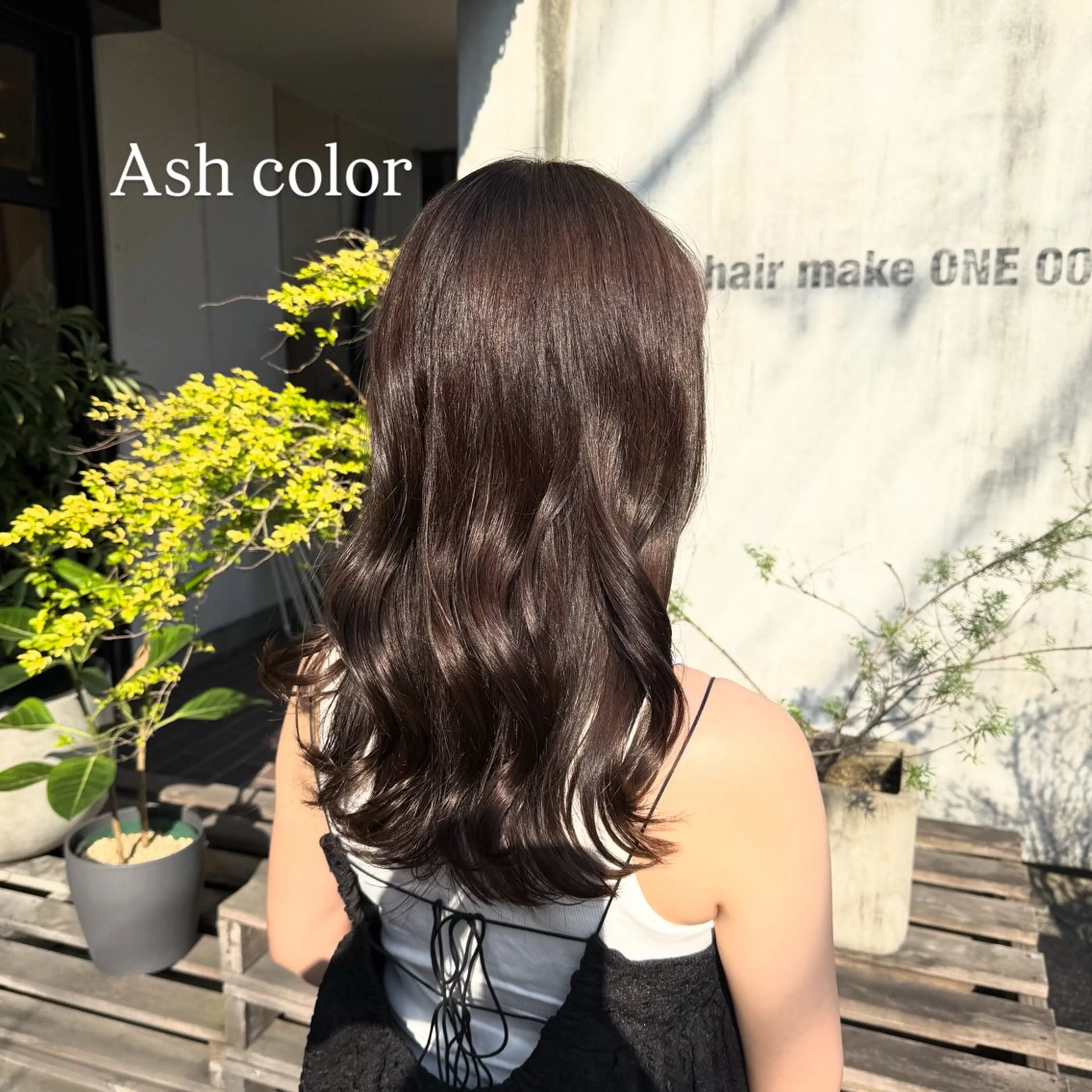 セミロング カラー ヘアアレンジ アッシュ カット ヘアカラー トリートメント 飯島 美海のヘアスタイル