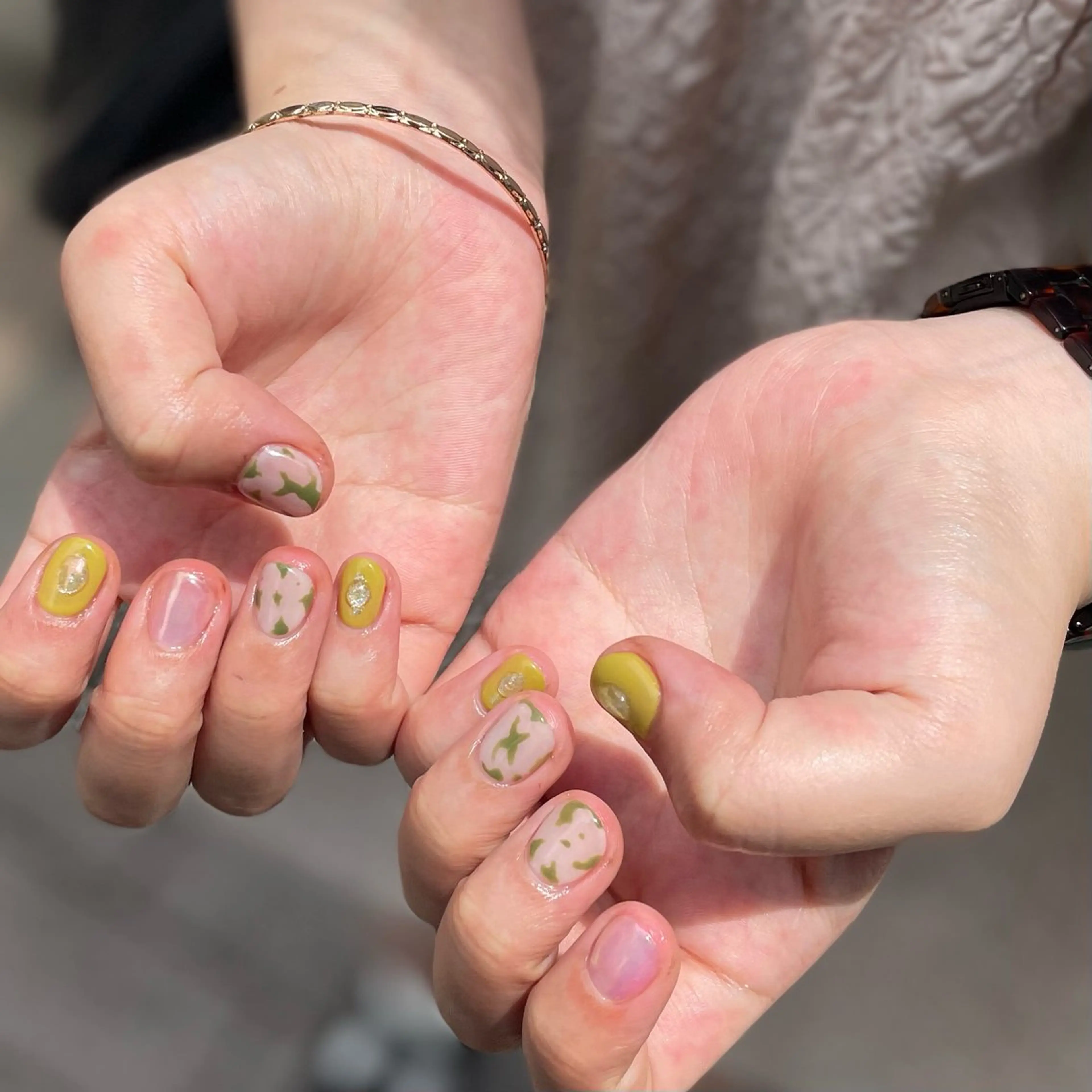 ネイル グリーン ハンドネイル Ricnail☾ ayanoのネイルデザイン