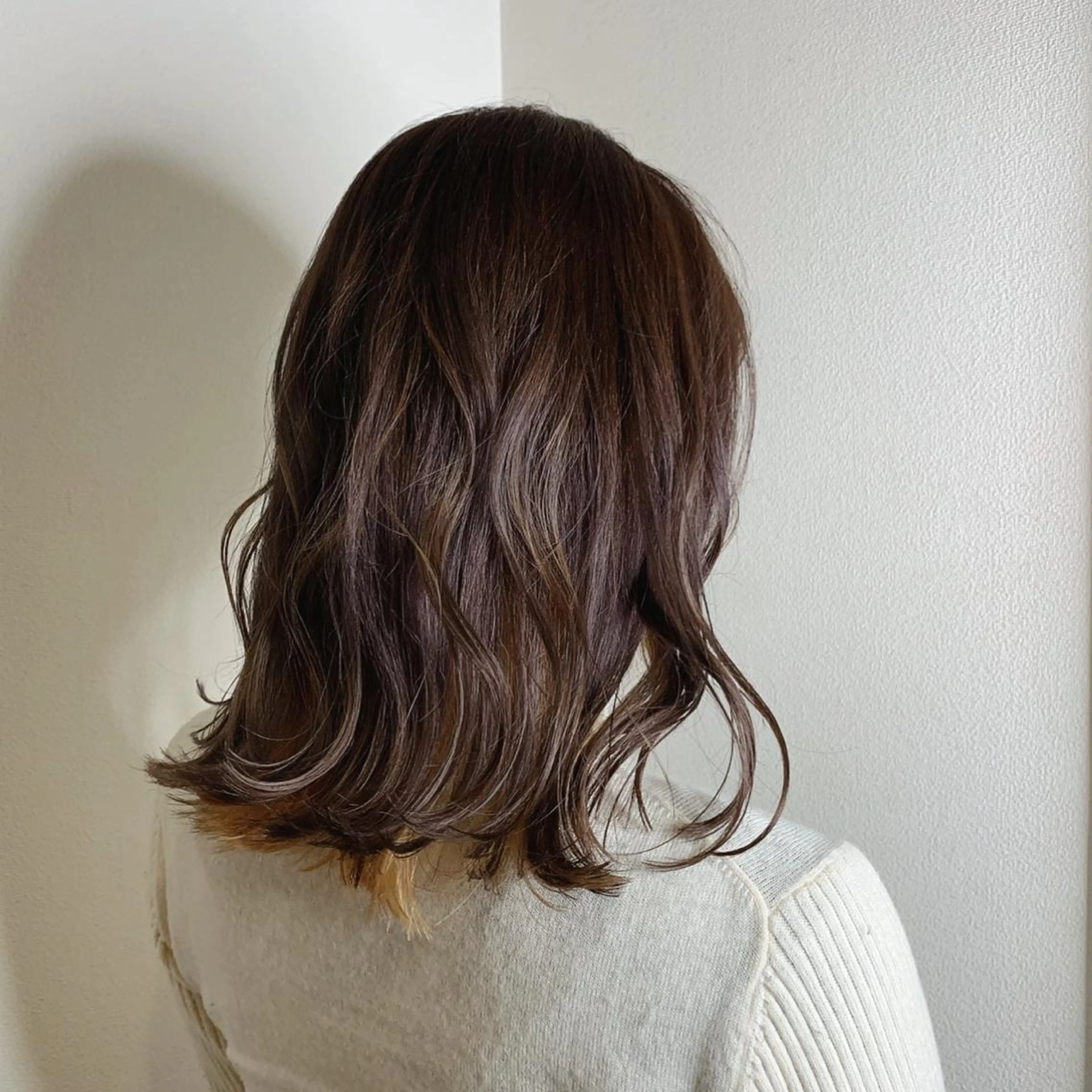 ミディアム カラー ボブウルフ／ボブ Satsuki【名駅のヘアスタイル