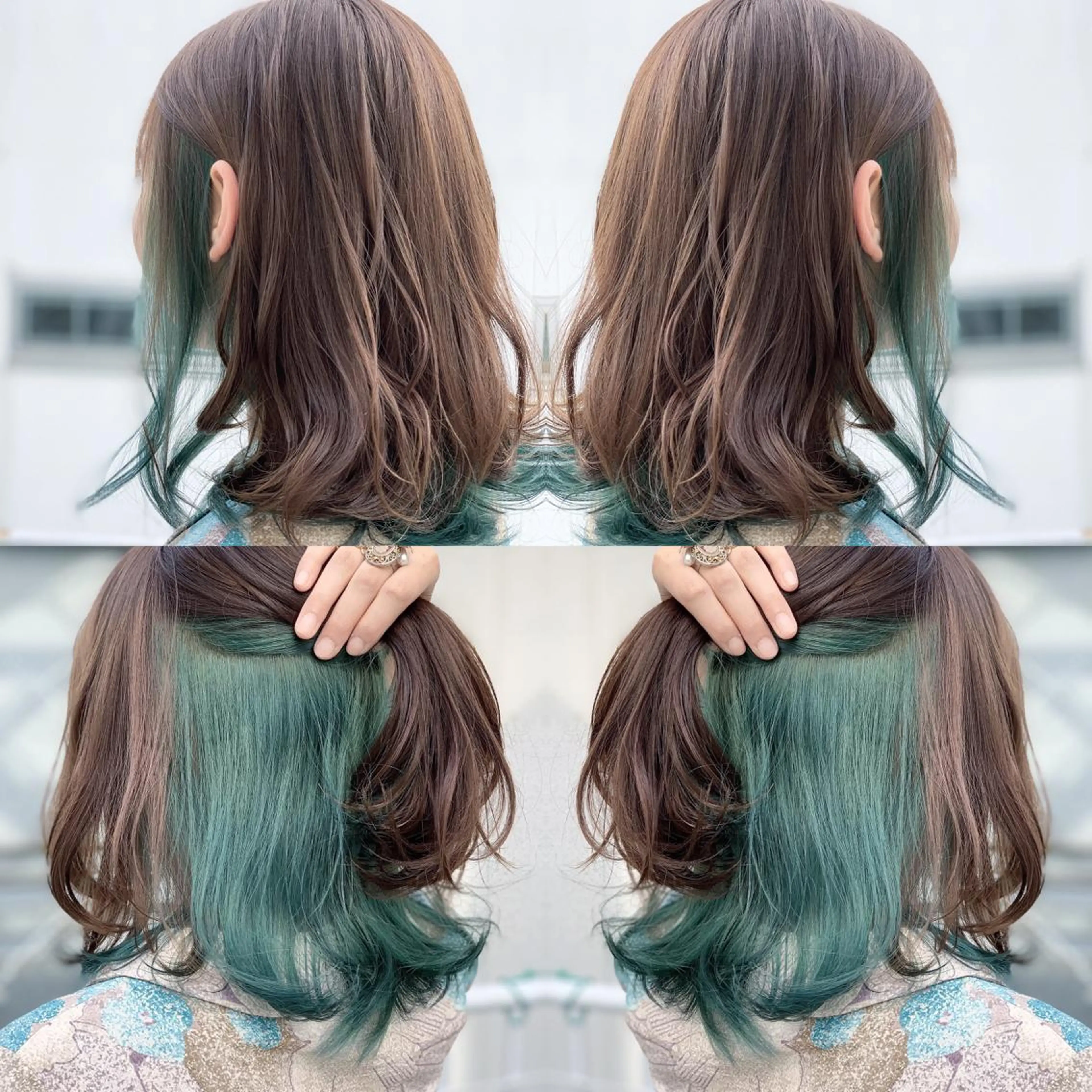 ミディアム カラー ヘアアレンジ 髪質改善×ハイトーン 中田啄也のヘアスタイル