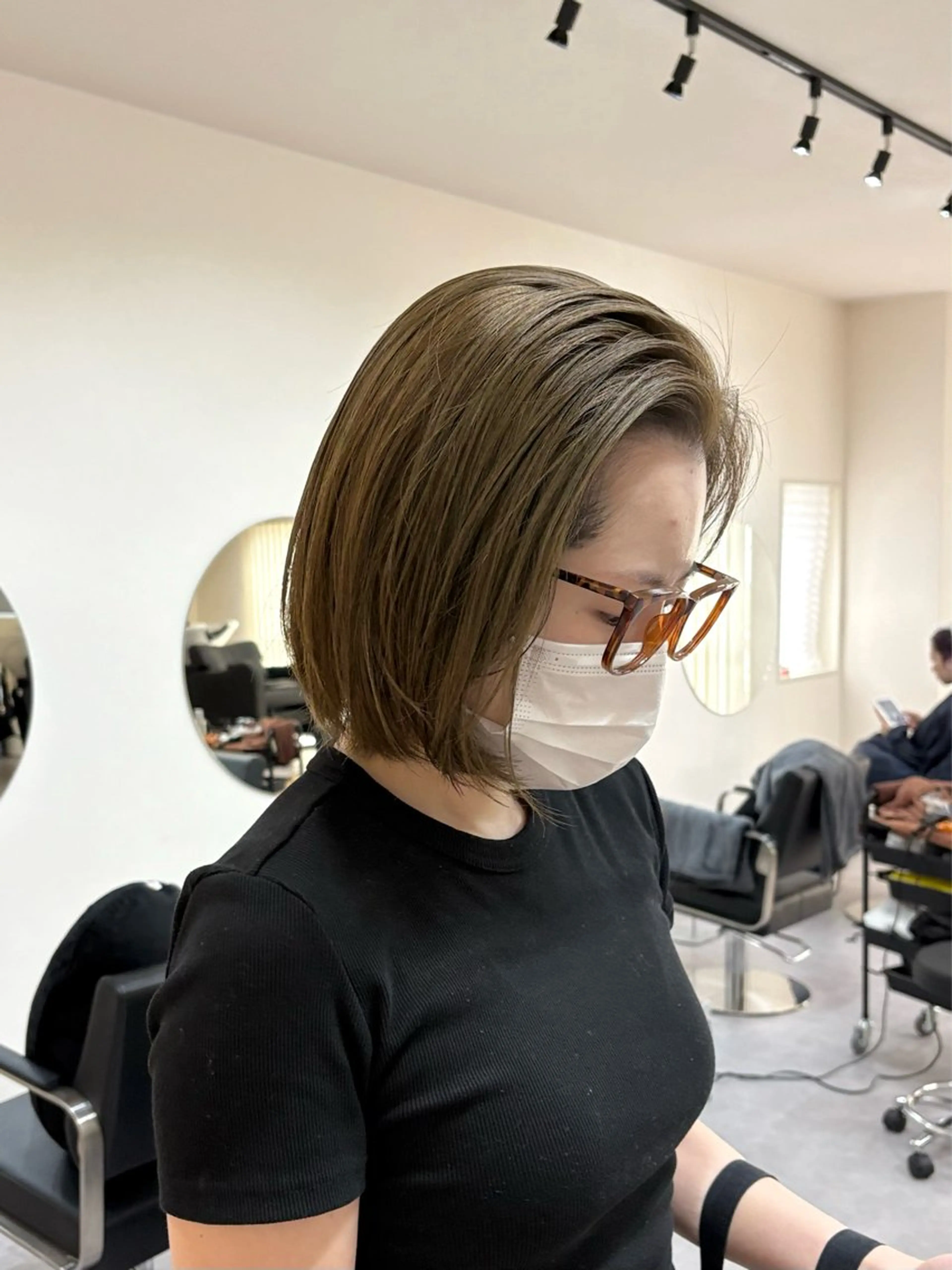 ミディアム カラー ベージュカラー オリーブベージュ カット ヘアカラー トリートメント ハル🌸柔色/ ブリーチなし/艶髪のヘアスタイル