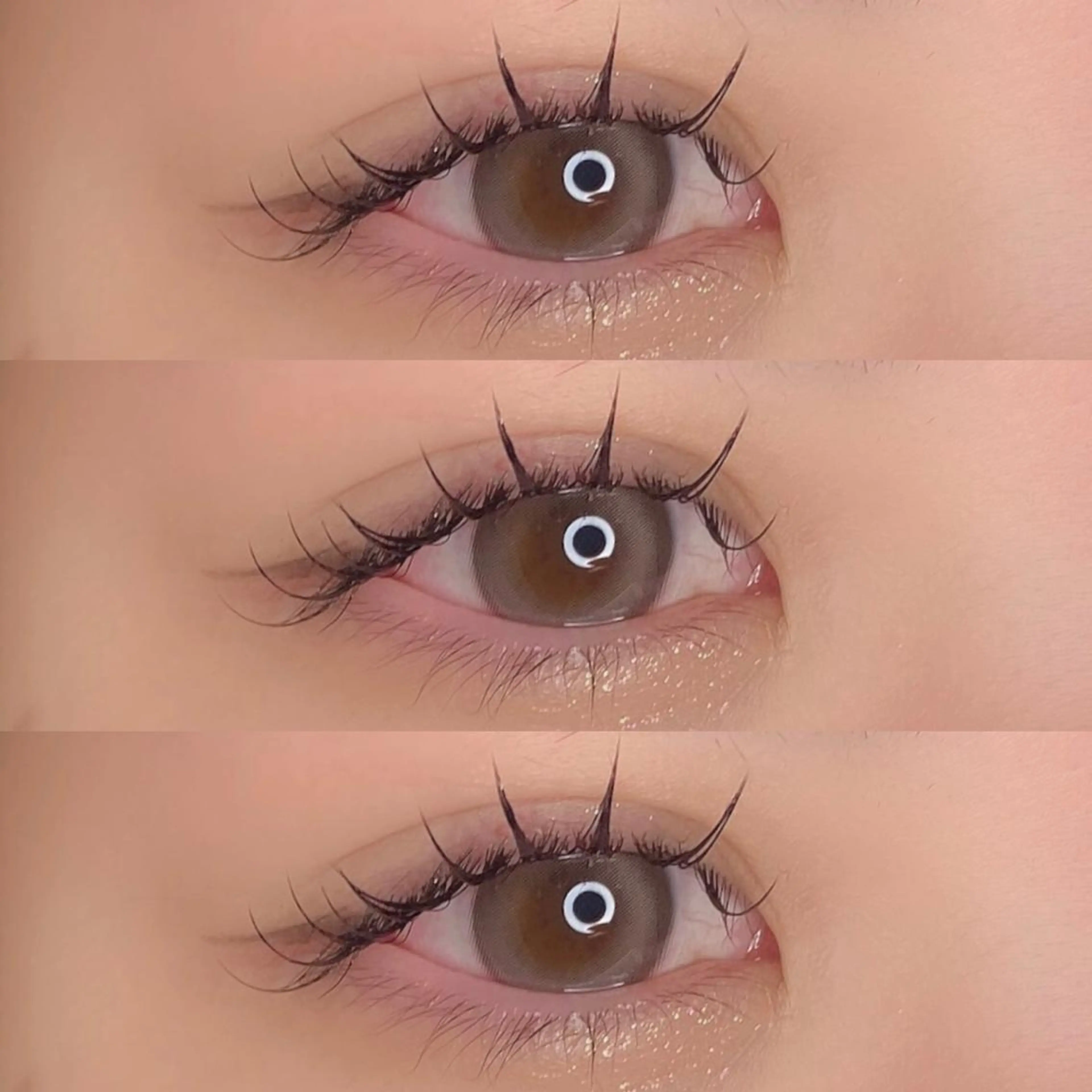 マツエク・マツパ 束感まつ毛 フラットラッシュ 韓国風マツエク パリジェンヌラッシュリフト ボリュームラッシュ 肌に馴染むハイトーン /ミルクティーカラーのヘアスタイル