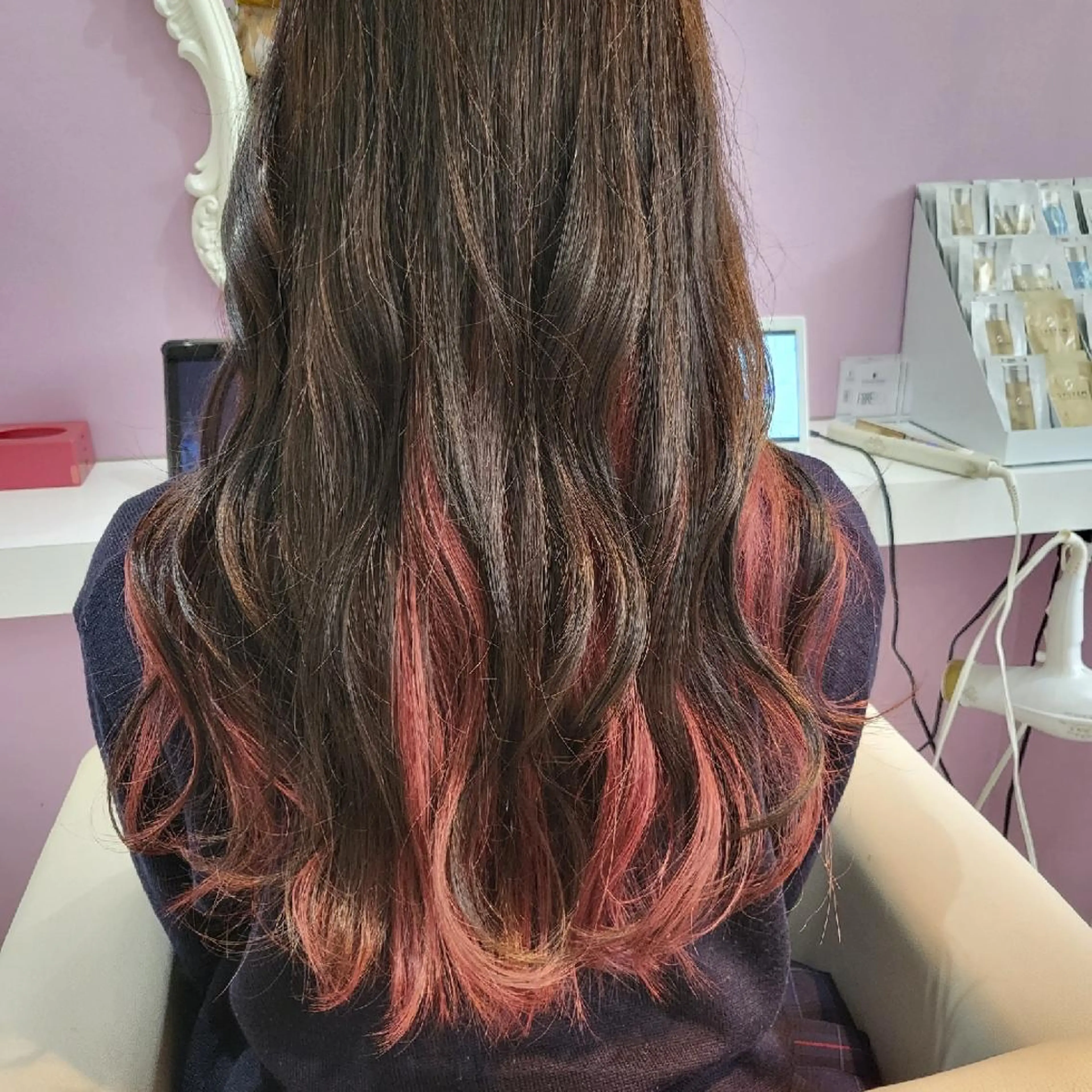 ロング カラー ヘアアレンジ インナーカラー ピンクカラー ナカシマ  アユミのヘアスタイル