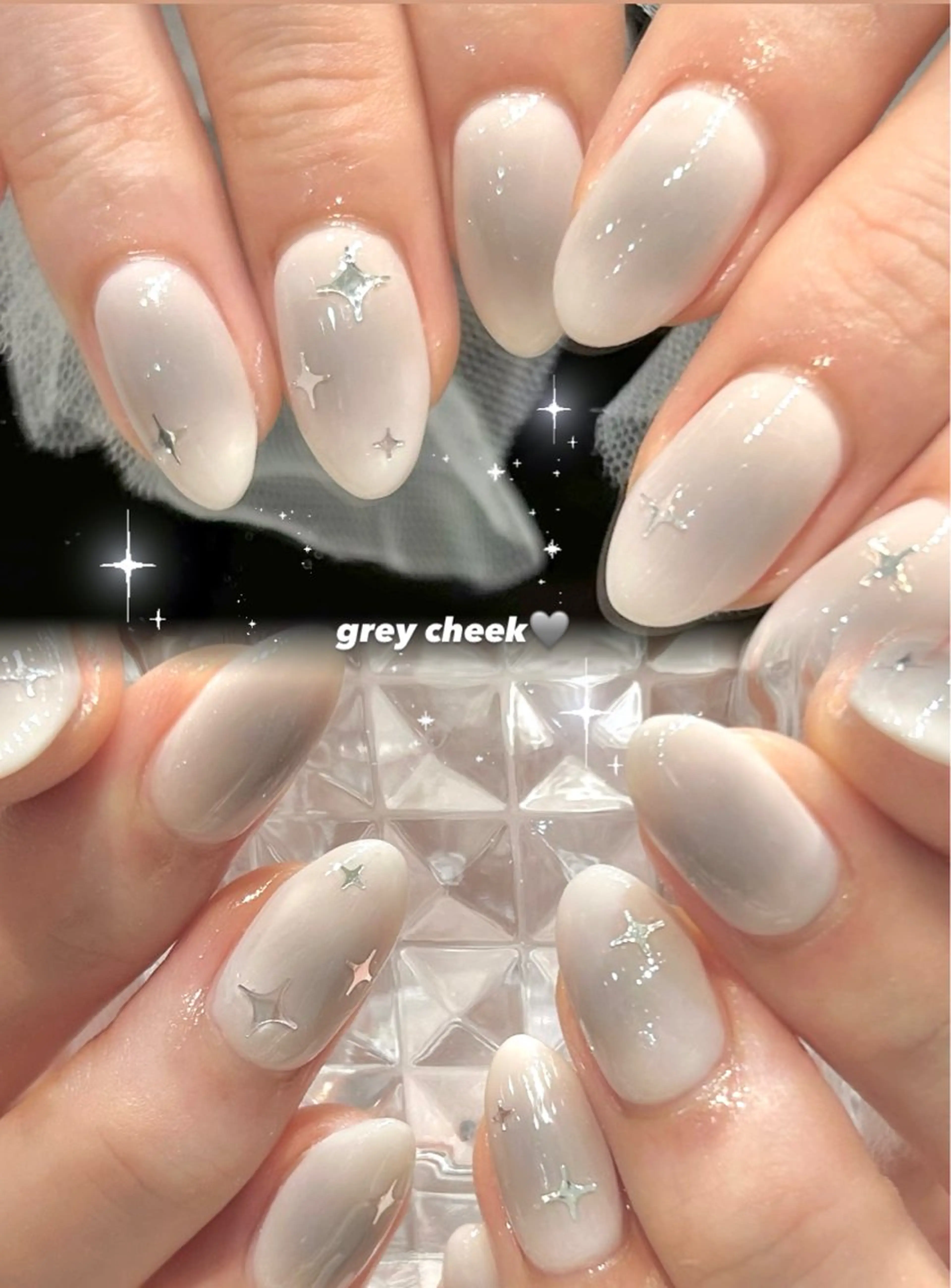 ネイル チークネイル クリアネイル キラキラネイル ハンドネイル 🎀チーク/ちゅるん 🫧chisa🎀のネイルデザイン