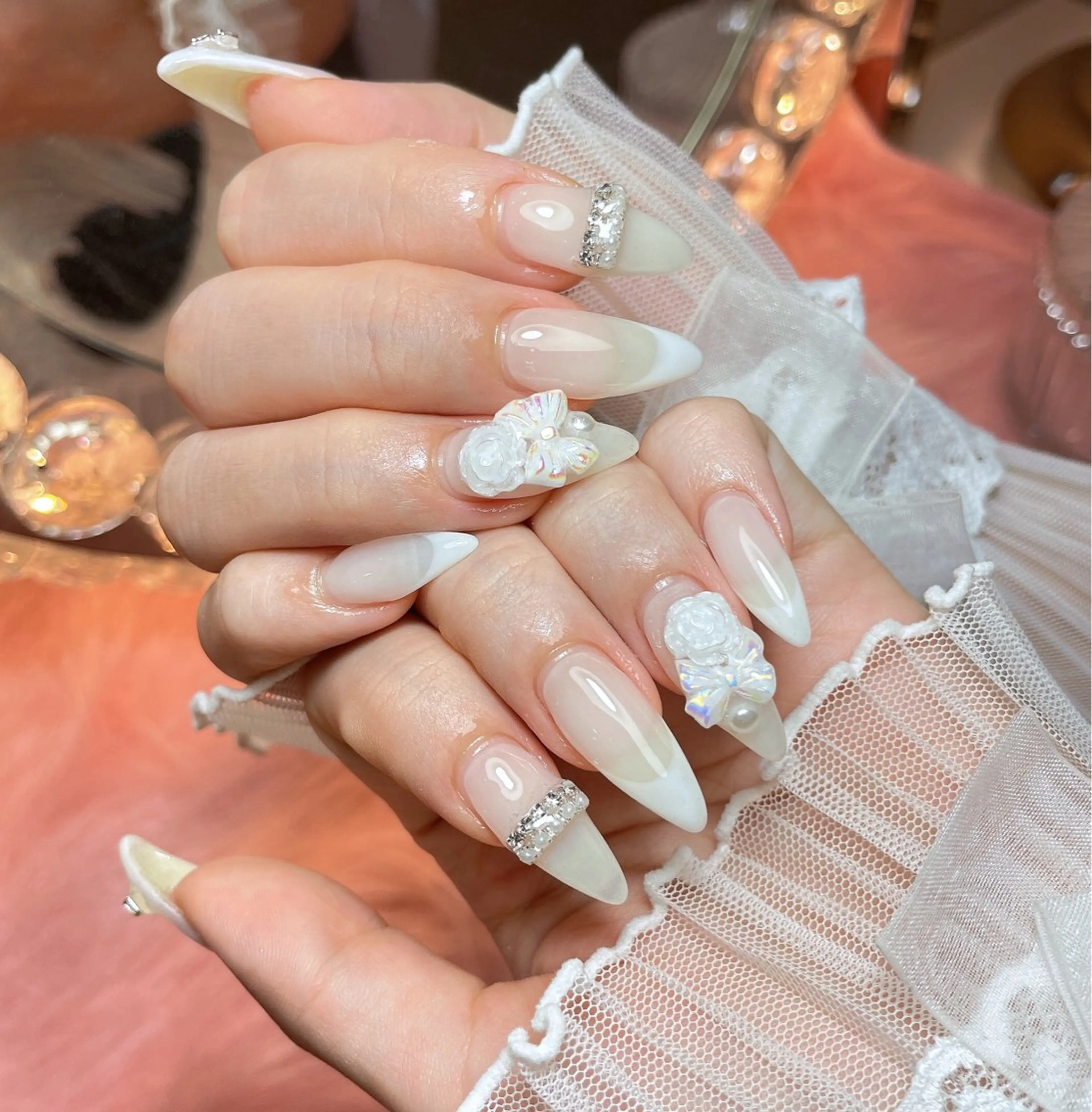 ネイル 23時まで❤︎韓国、 ワンホンネイルのネイルデザイン