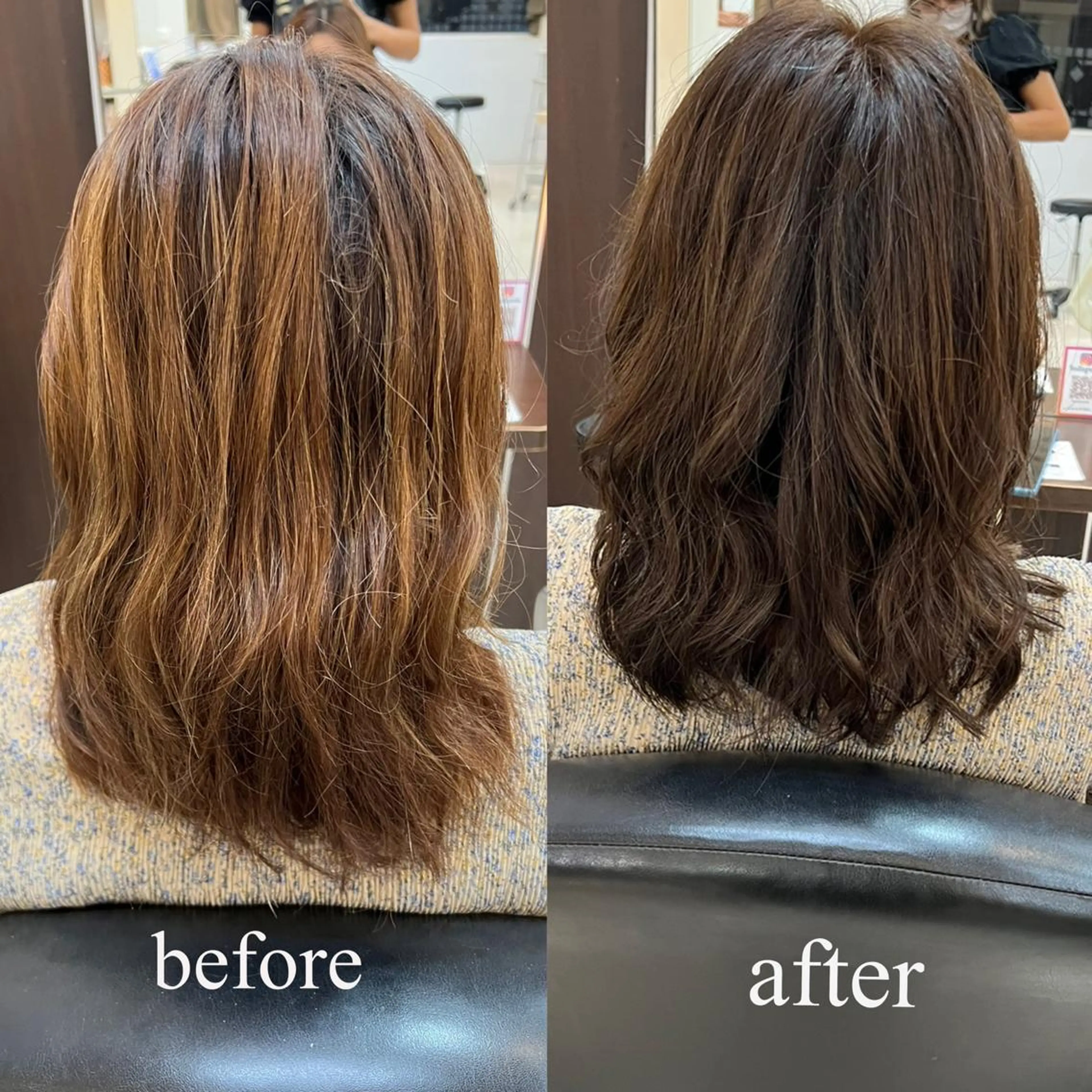 セミロング カラー セミロングパーマ グレージュ 大人女性ぼかし メンズ強化🦙平作のヘアスタイル