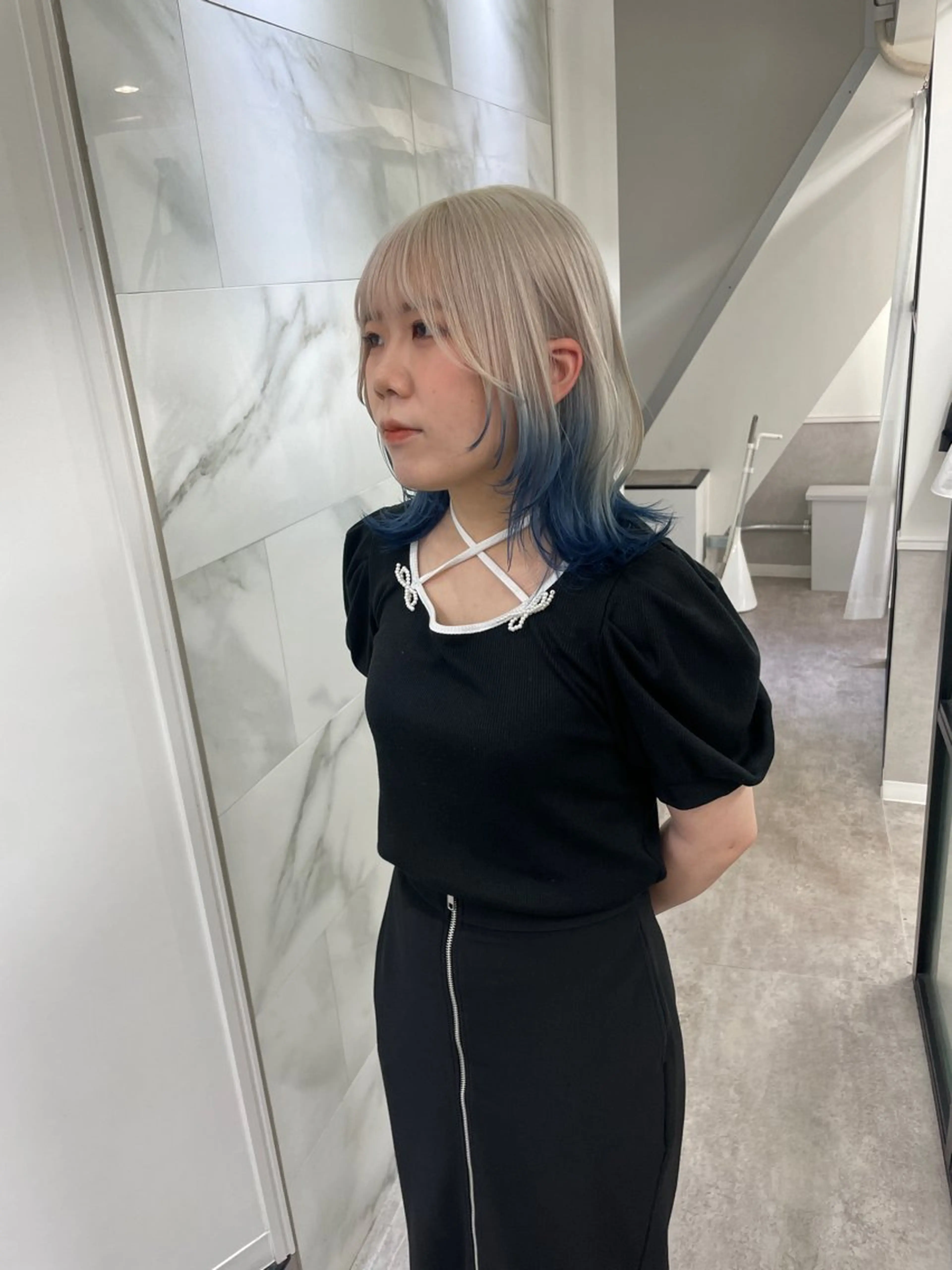 セミロング ヘアカラー トリートメント 🖱️透明感カラー ×髪質改善Rikyuのヘアスタイル