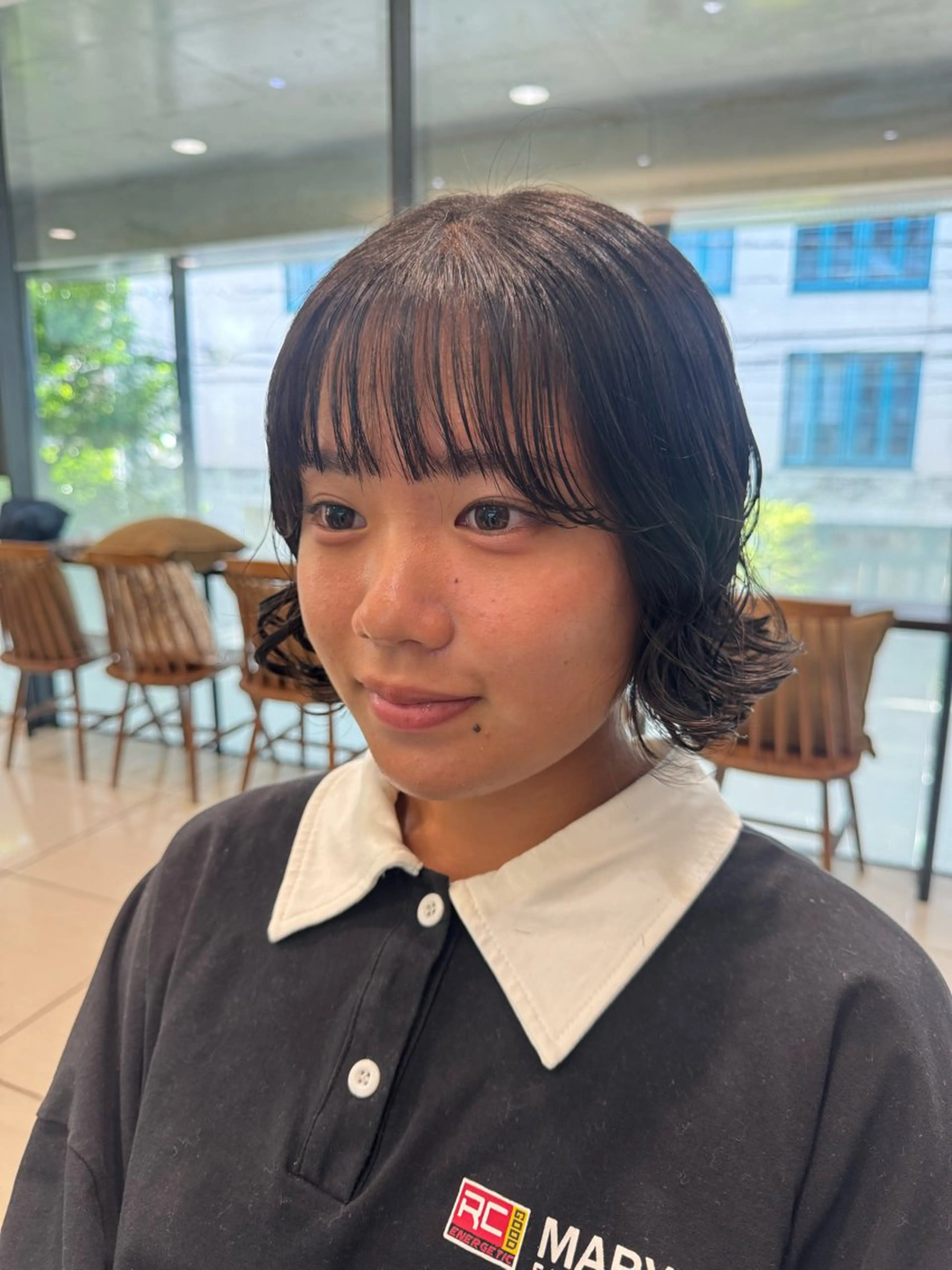 ショート ボブ カット パーマ トリートメント コテ巻き風/ボブ パーマ🌼杉田 萌恵のヘアスタイル