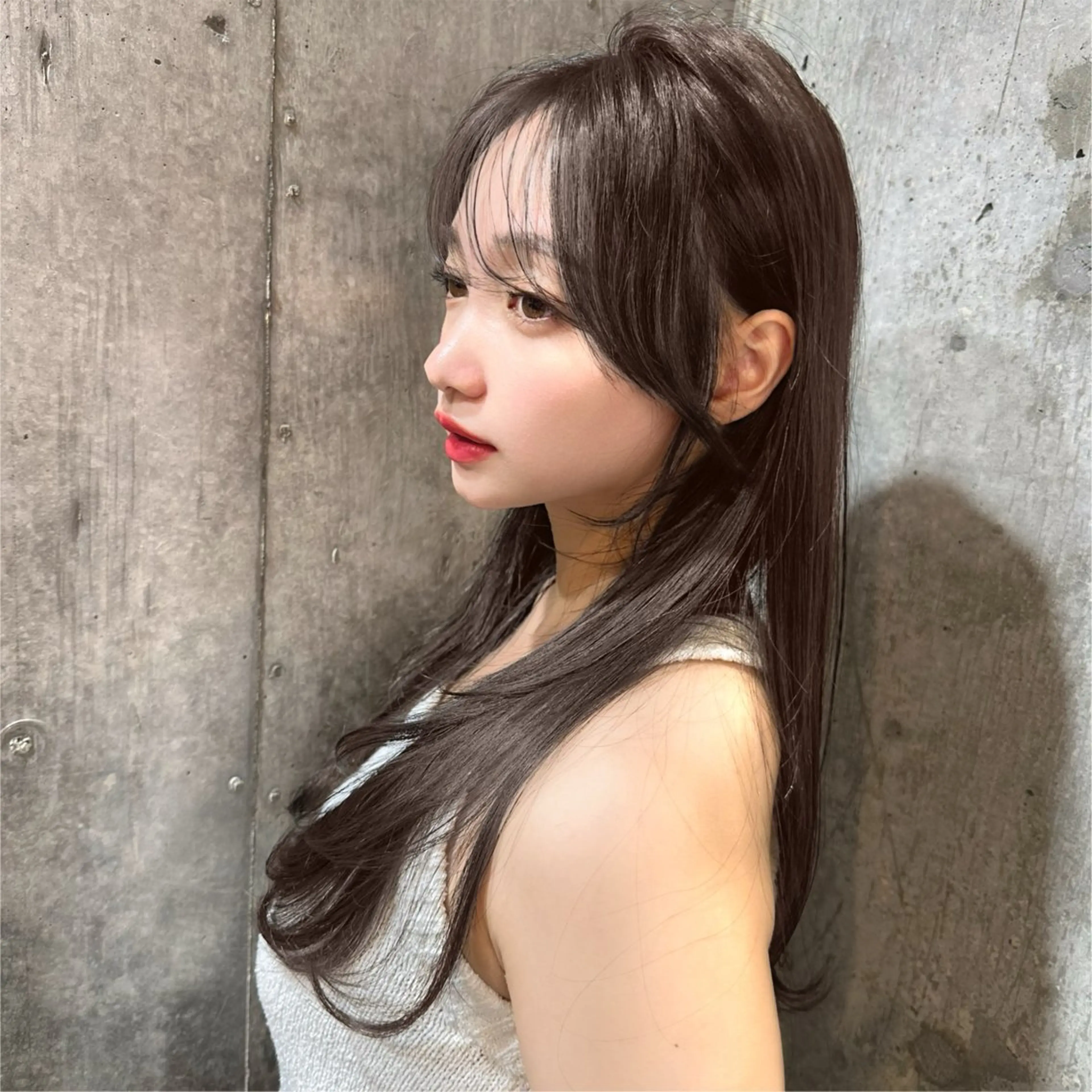 セミロング カラー カット ヘアカラー トリートメント 新宿/韓国風レイヤー 髪質改善/渋谷直樹のヘアスタイル