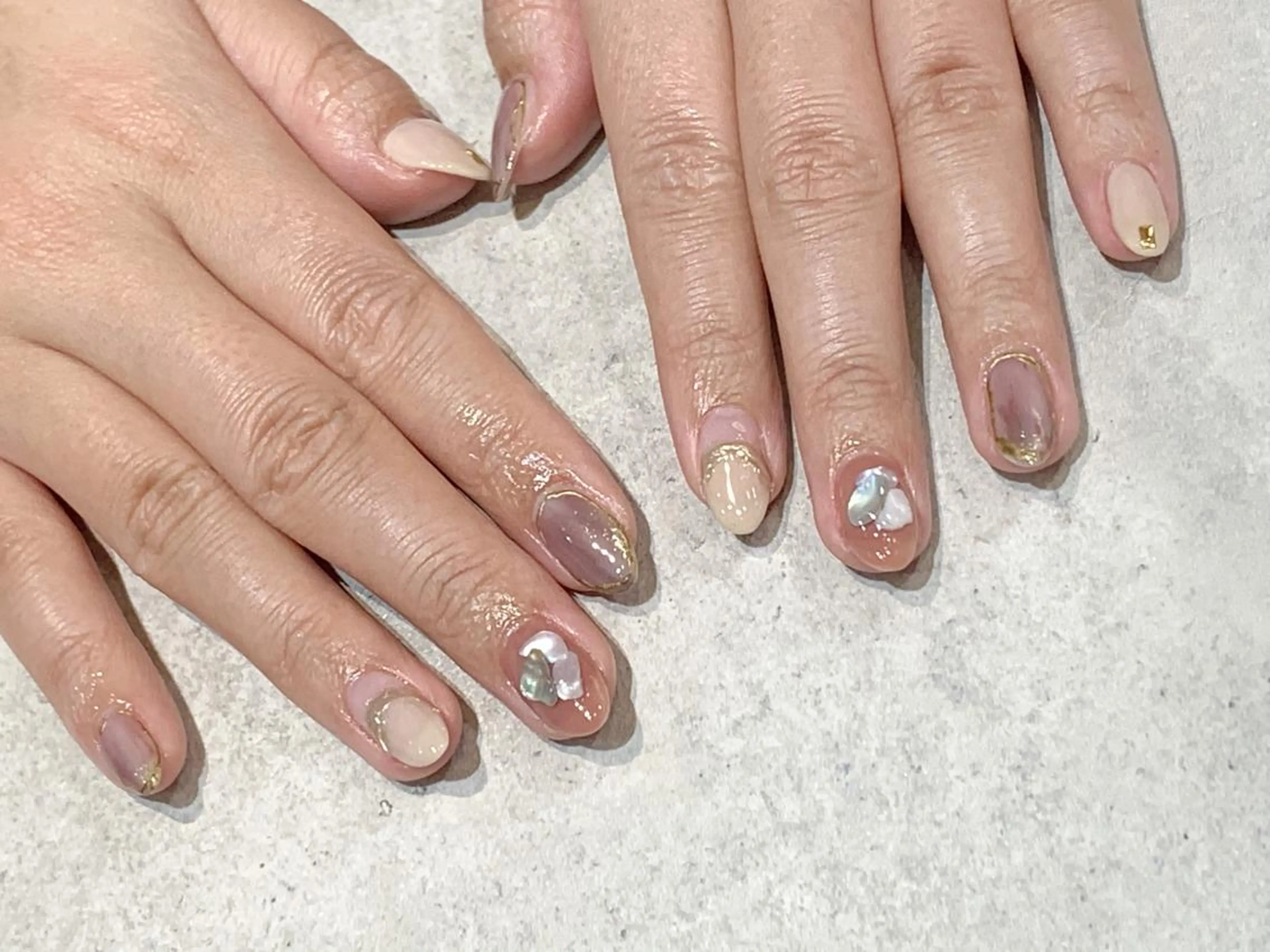 ネイル 持ち込み ニュアンスネイル ハンドネイル 金田 純香のネイルデザイン