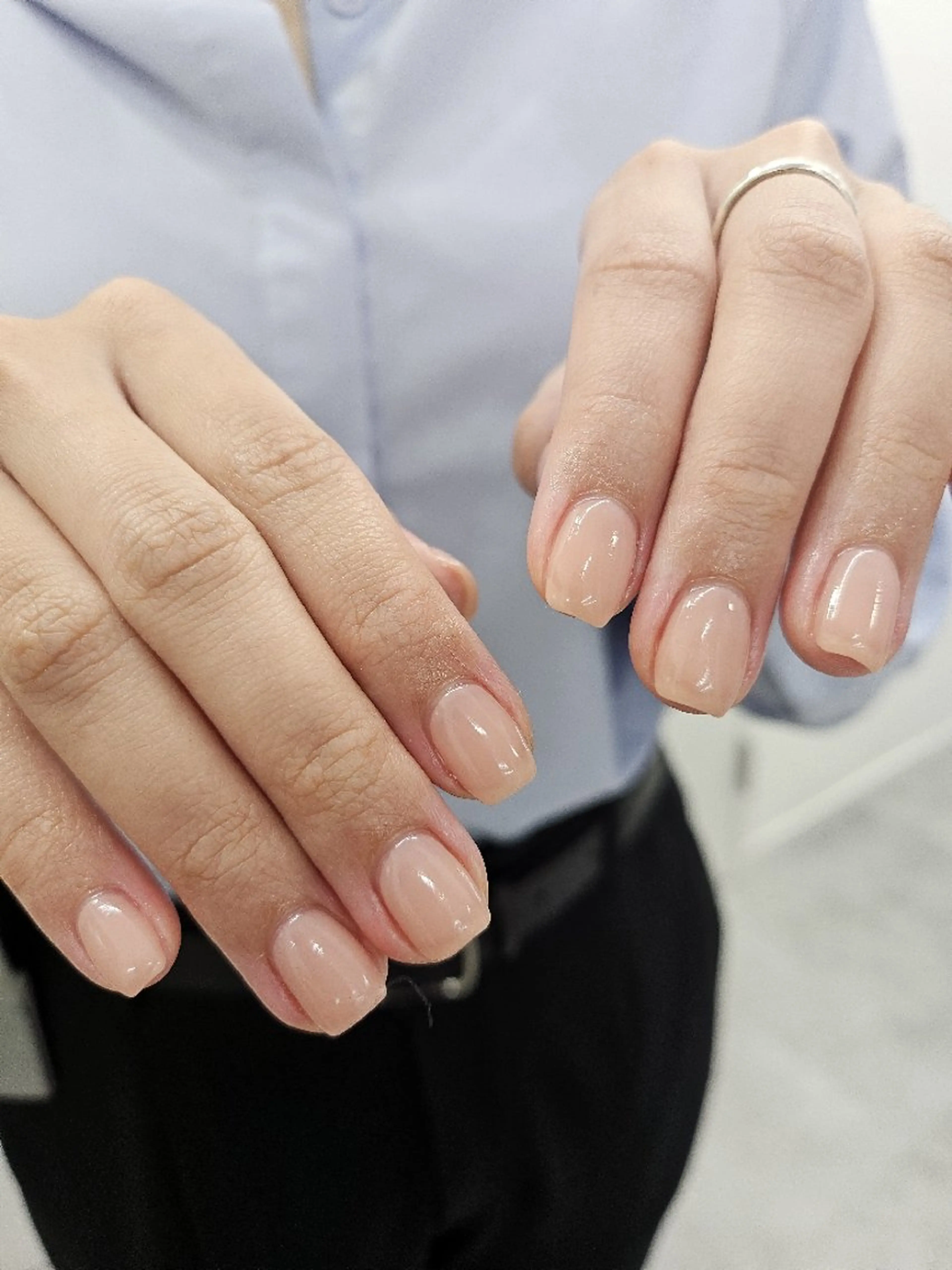 ネイル ジェルネイル オフィスネイル ワンカラーネイル パラジェル シンプルネイル ハンドネイル puku nail 🌼kazu🌼のネイルデザイン