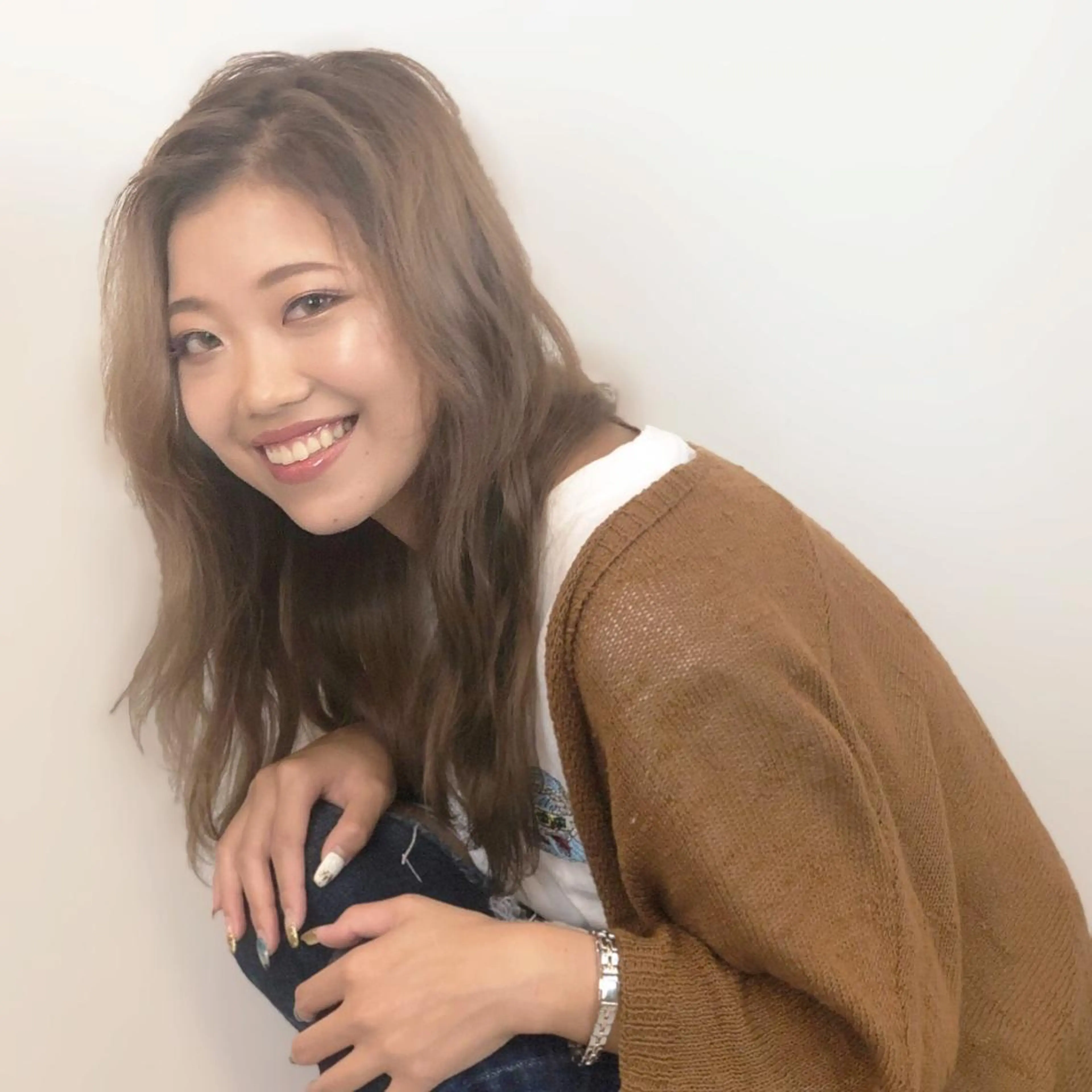 セミロング カラー ヘアアレンジ バレイヤージュ デザインカラー ハイライトカラー 外国人風カラー ハイライト アンドウ ユウ/ レイヤーカット/韓国のヘアスタイル