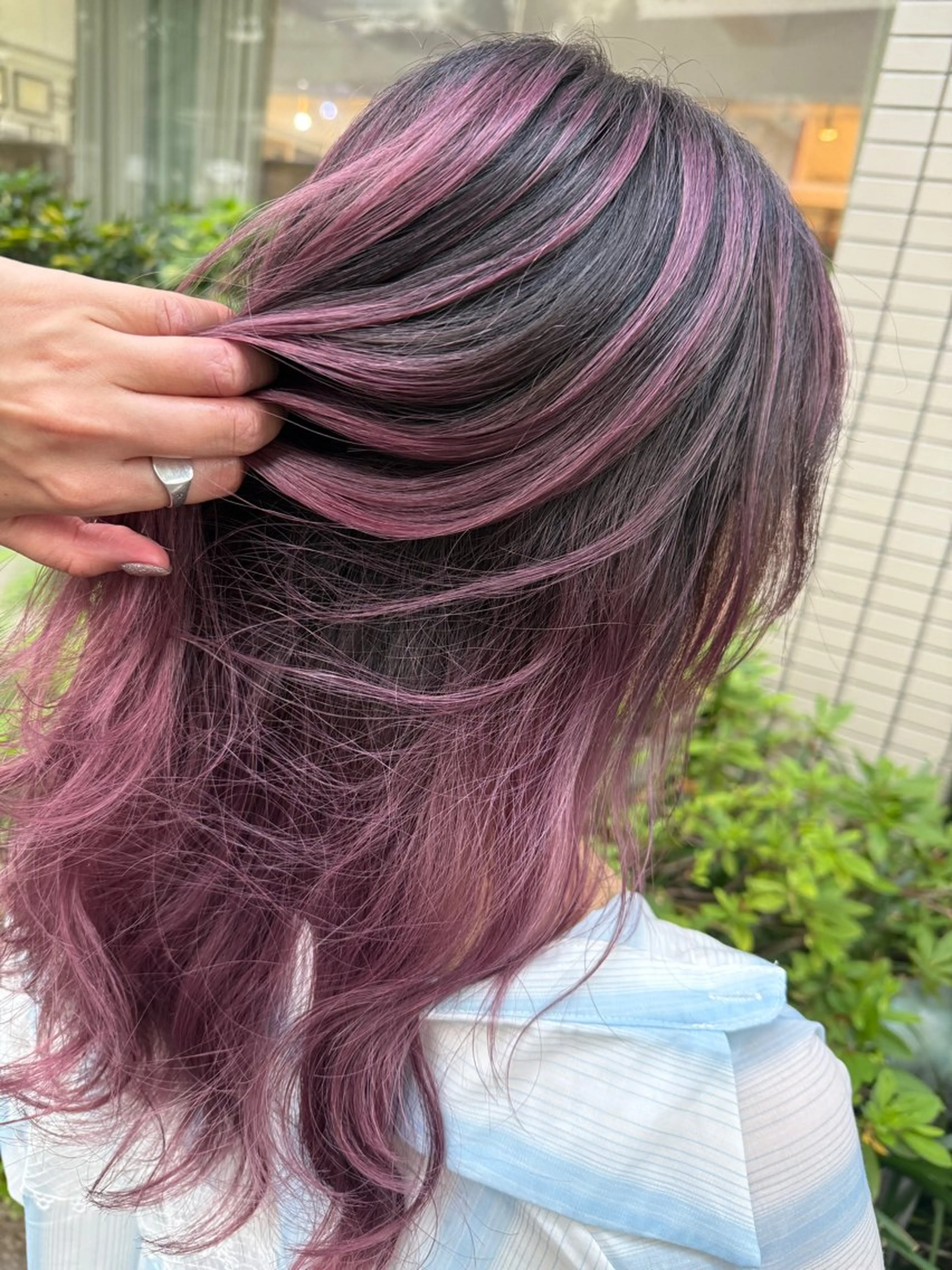 カラー ヘアカラー モモカ/ハイトーン /バレイヤージュのヘアスタイル