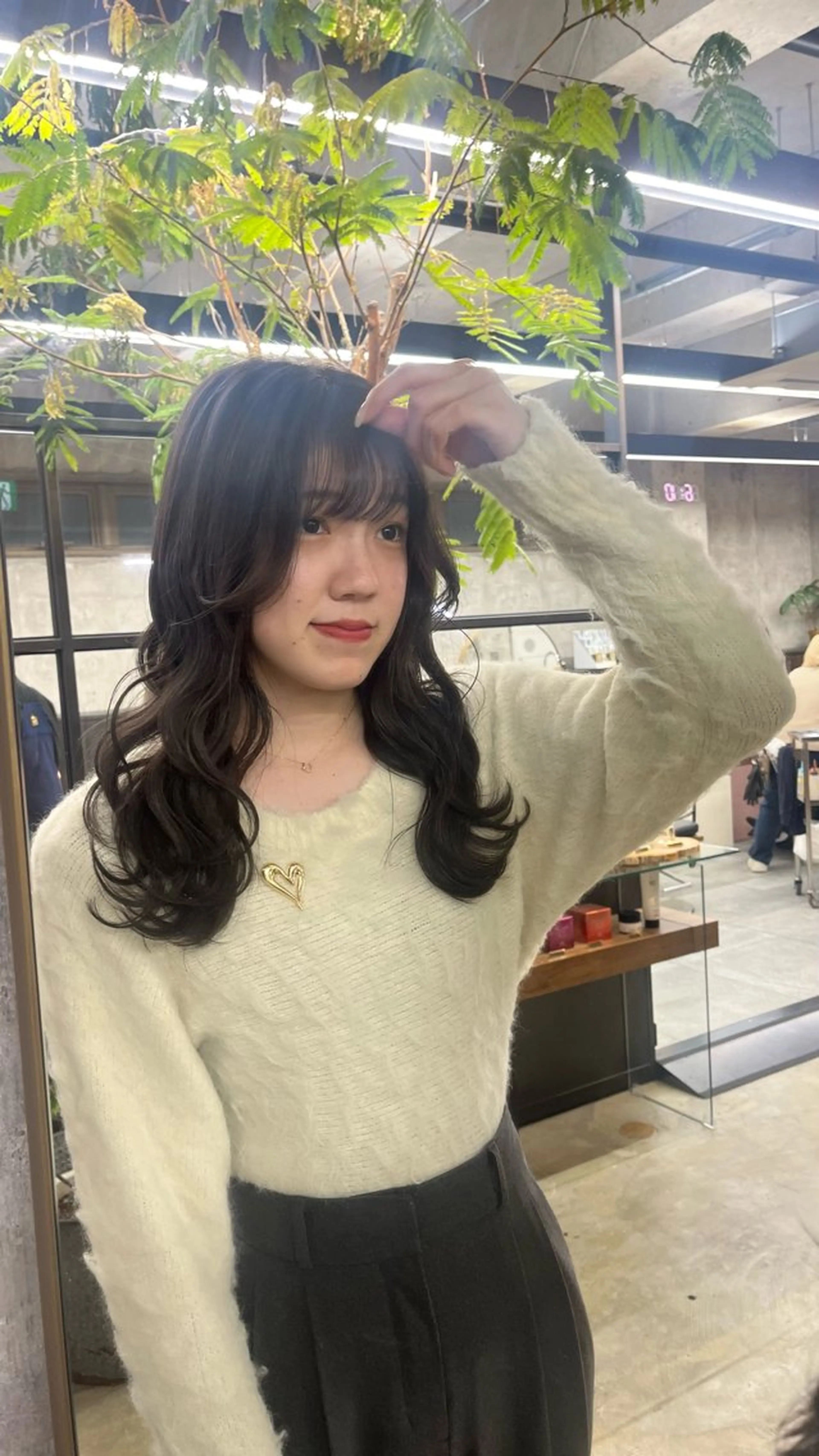 セミロング カット ヘアカラー パーマ/オリーブ/ 酸性ストレート/ゆなのヘアスタイル