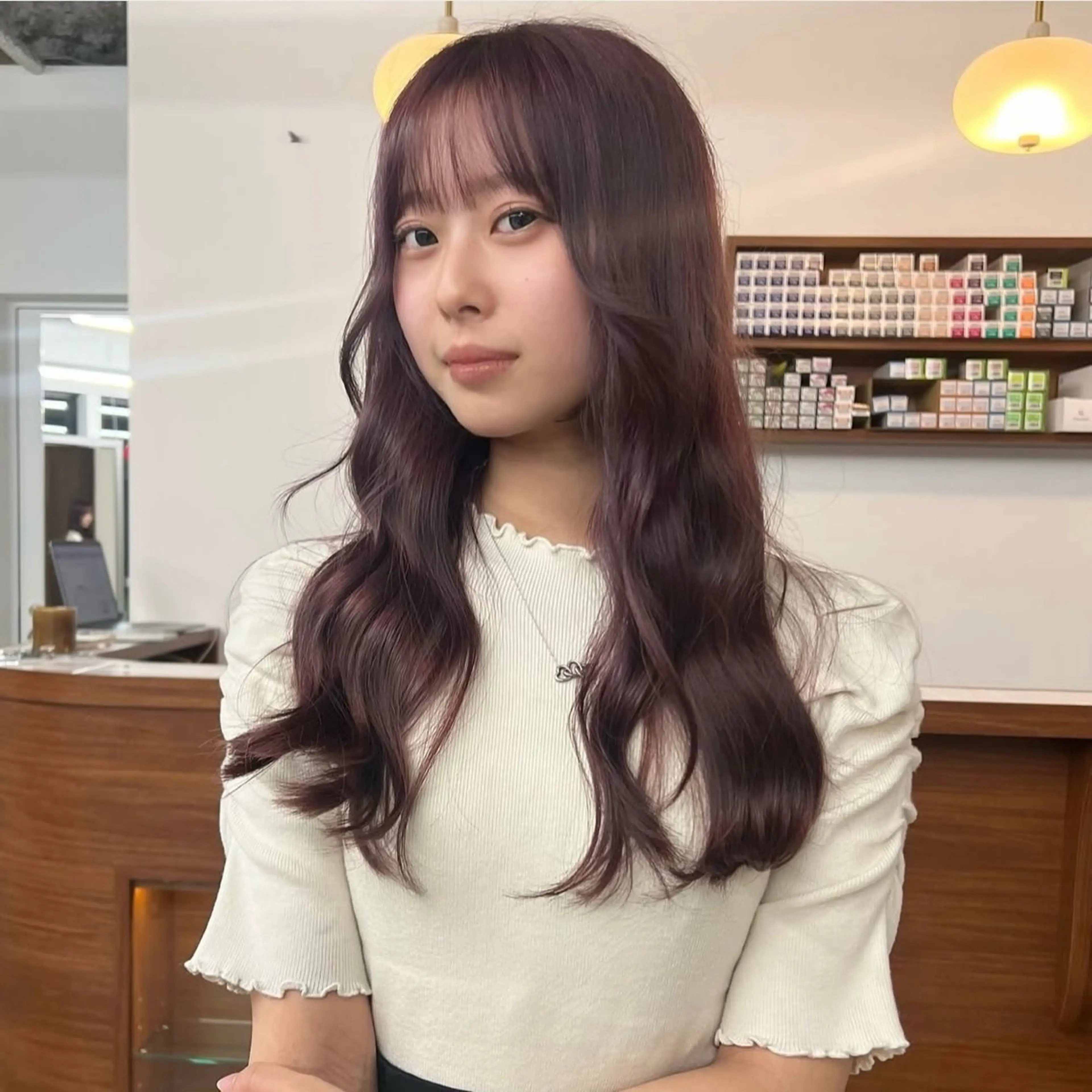 ロング カラー ラベンダーカラー ヘアカラー カットモデル୨୧大阪 梅田タカシマリナ♡のヘアスタイル