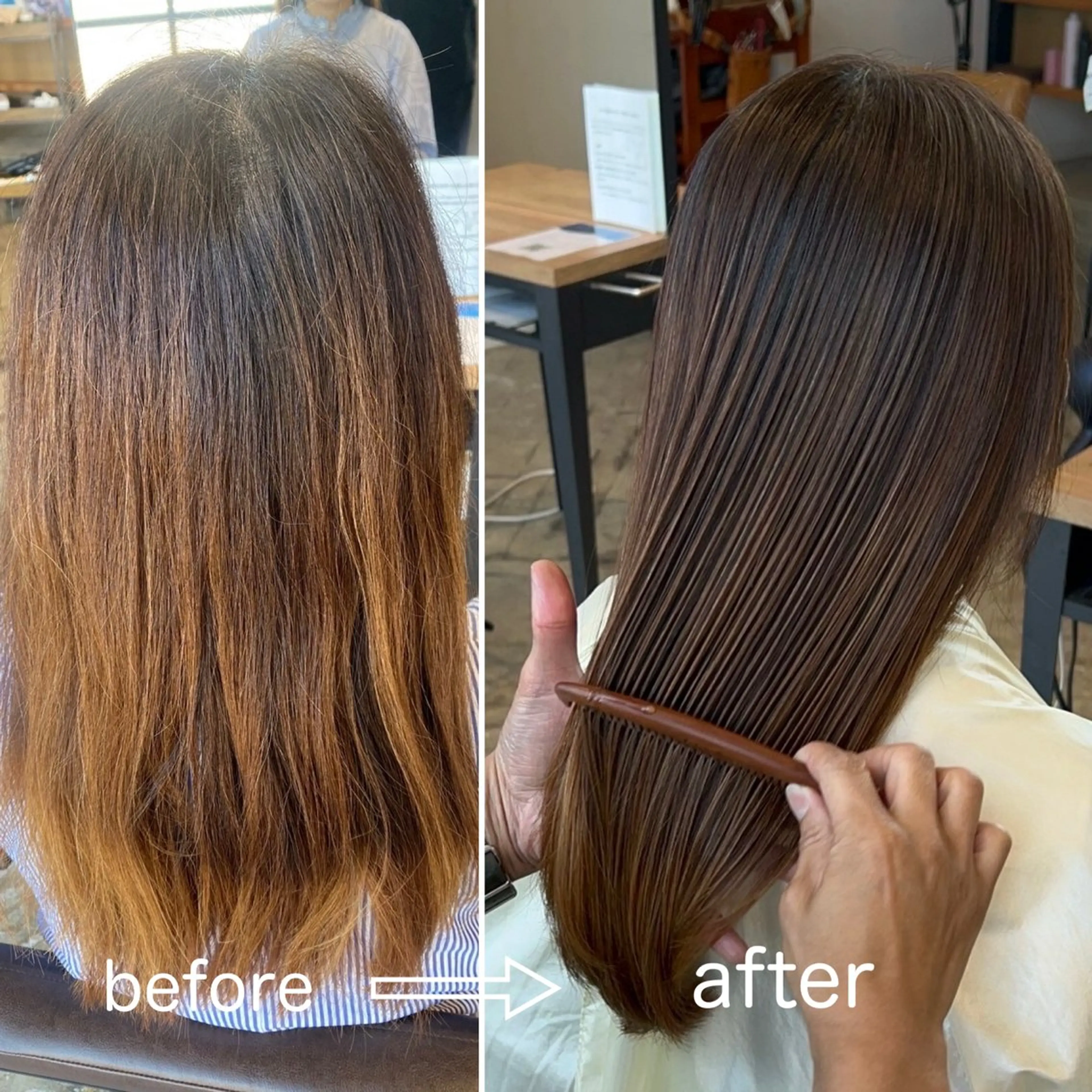 ロング カット 縮毛矯正 DELA 西山のヘアスタイル