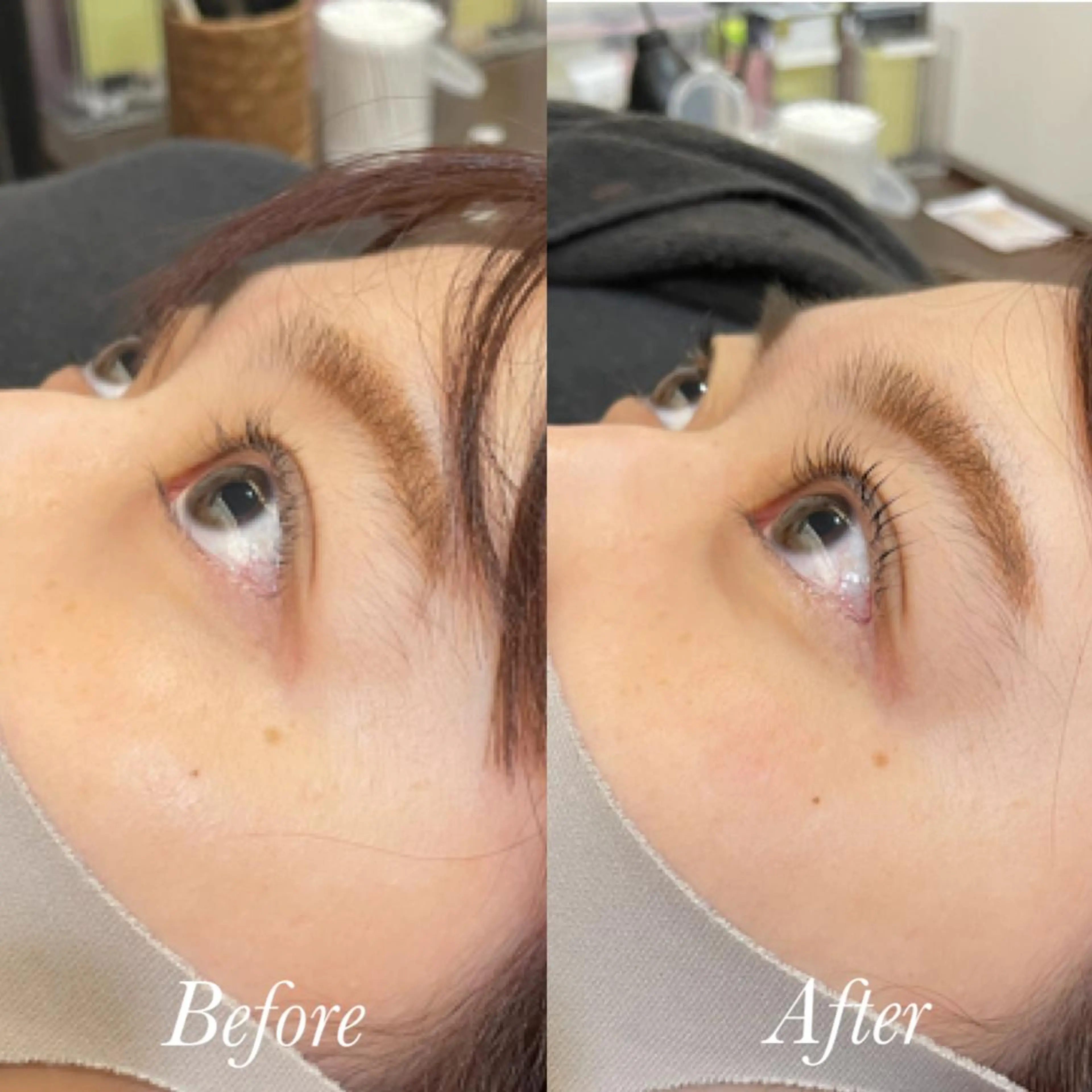 マツエク・マツパ パリジェンヌラッシュリフト まつげパーマ aya/小顔レイヤー /柔らかカラーのヘアスタイル