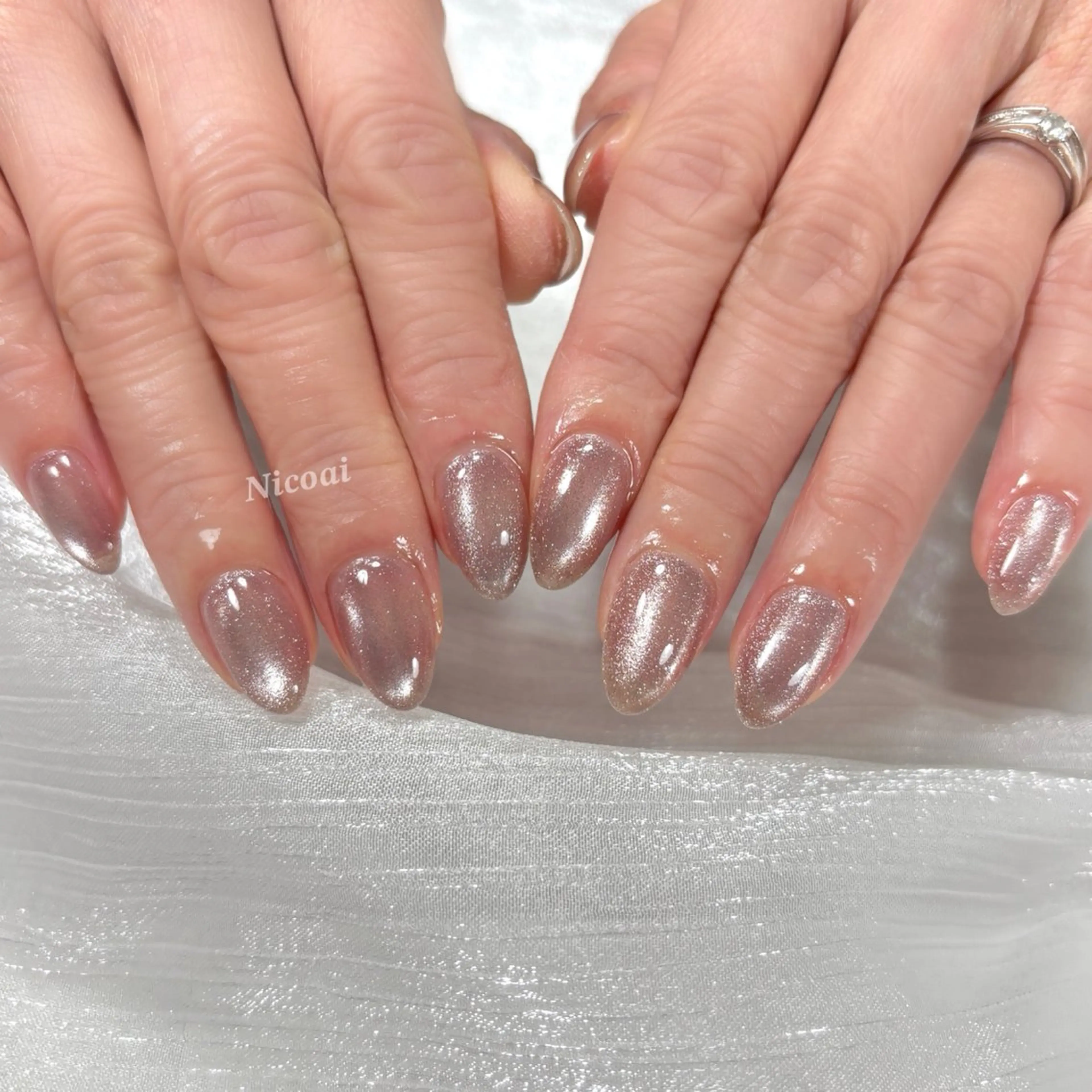 ネイル ジェルネイル マグネットネイル ニュアンスネイル オフィスネイル ワンカラーネイル NailSalon Nicoai所属・NailSalon Nicoaiのネイルデザイン