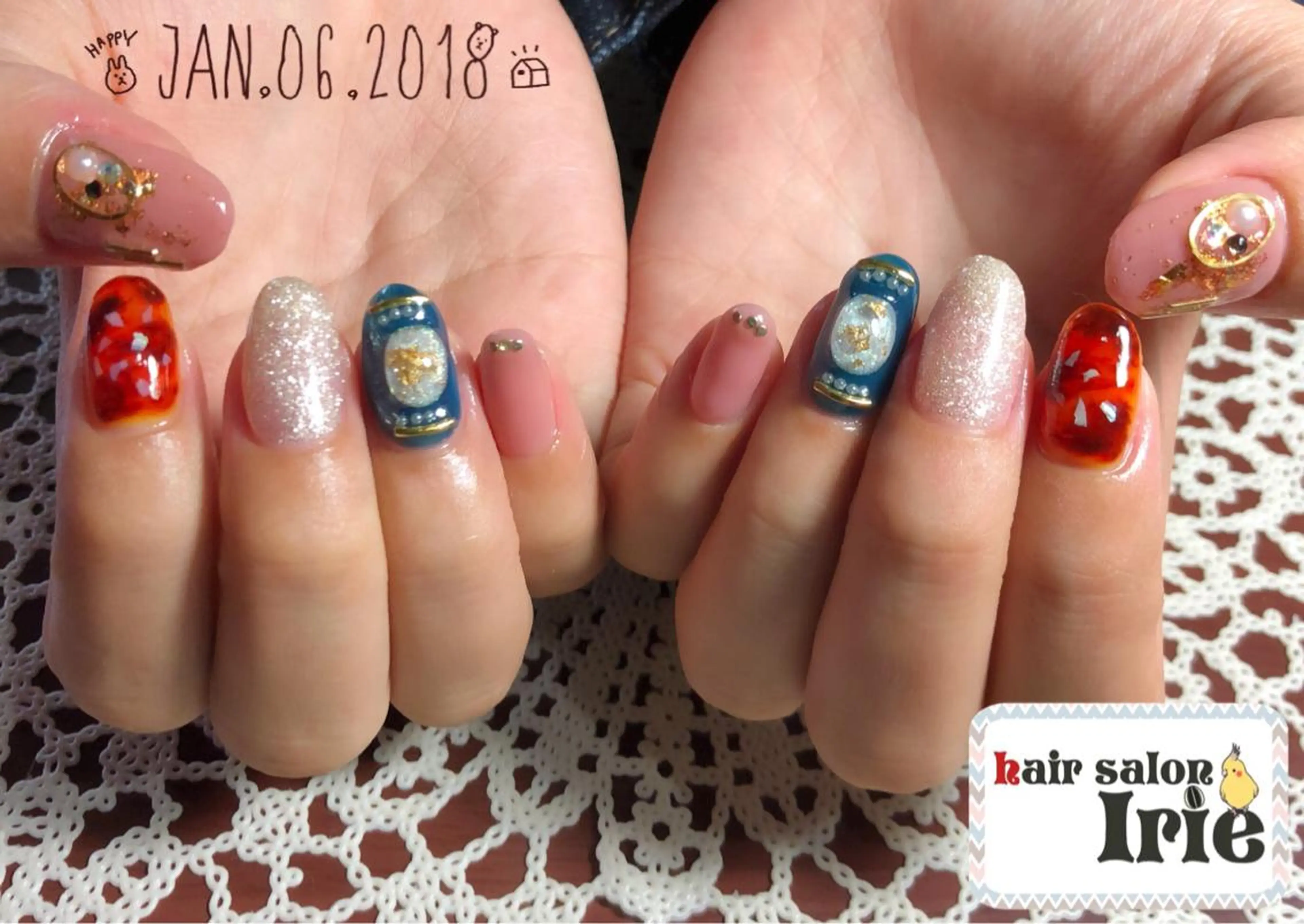 ロング カラー パーマ ヘアアレンジ メンズ キッズ ネイル Hair salon Irie所属・與儀 知佳のネイルデザイン