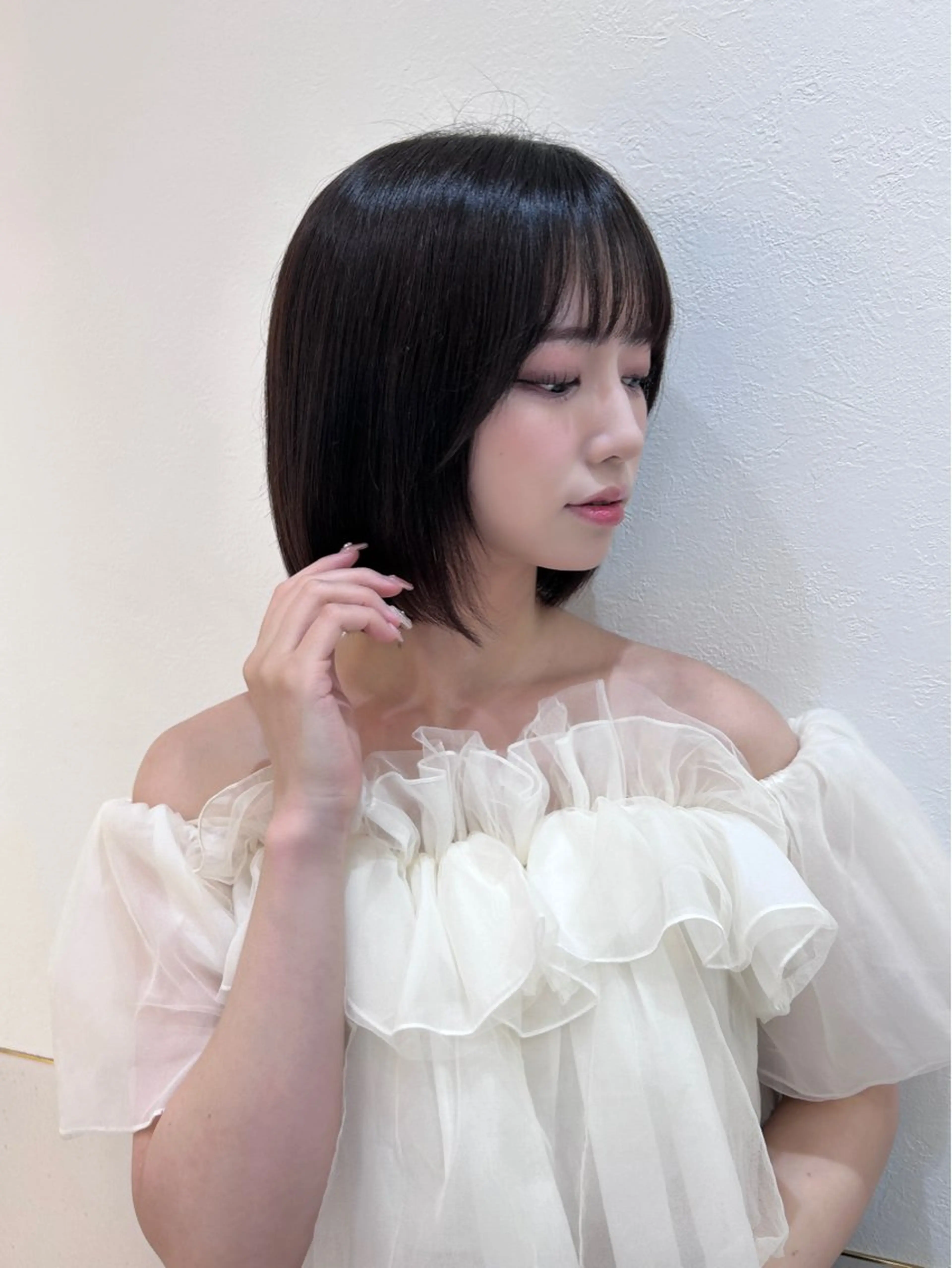 ショート ボブ 顔周りカット 韓国風ヘア カット トリートメント ボブ/レイヤーボブ/ 髪質改善/梶川 夏季のヘアスタイル