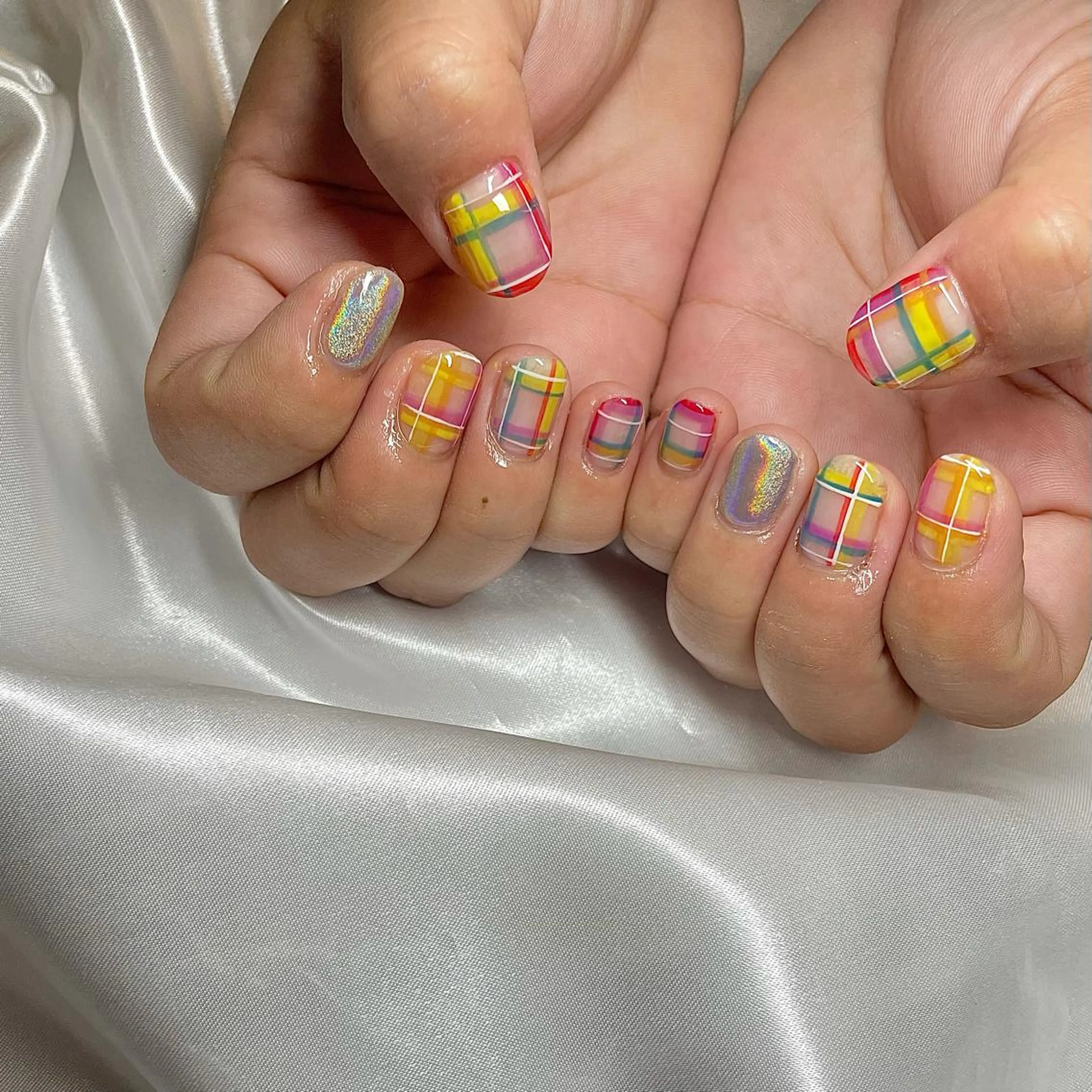 ショート カラー パーマ ヘアアレンジ メンズ キッズ ネイル マツエク・マツパ クリアネイル nail&eye Aoのマツエク・マツパデザイン