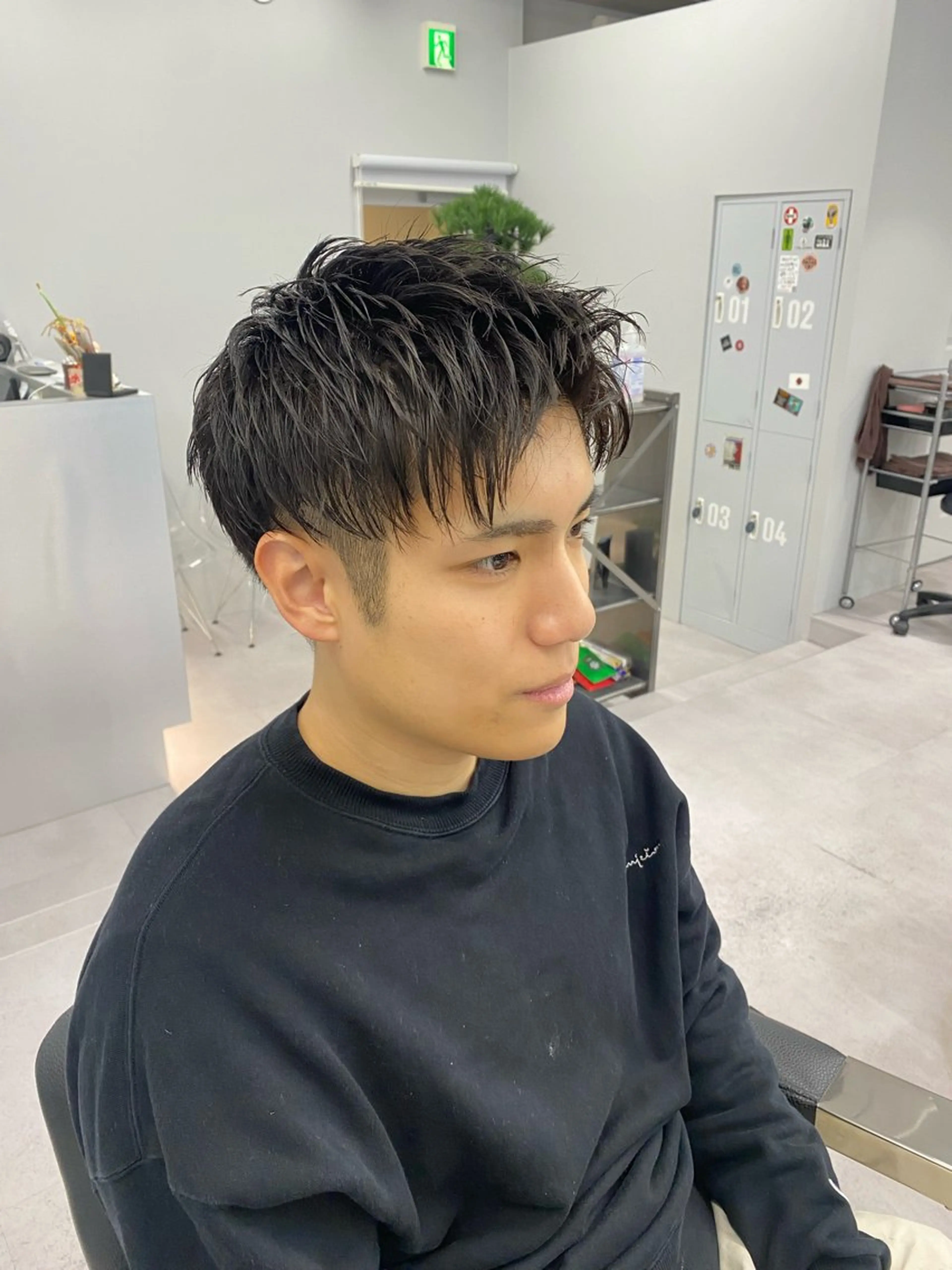 ショート カラー パーマ ヘアアレンジ メンズ アップバング ツーブロック 刈り上げ ショートヘア The faderz barbershop所属・フェードモデル限定 🔥高円寺Maiのヘアスタイル