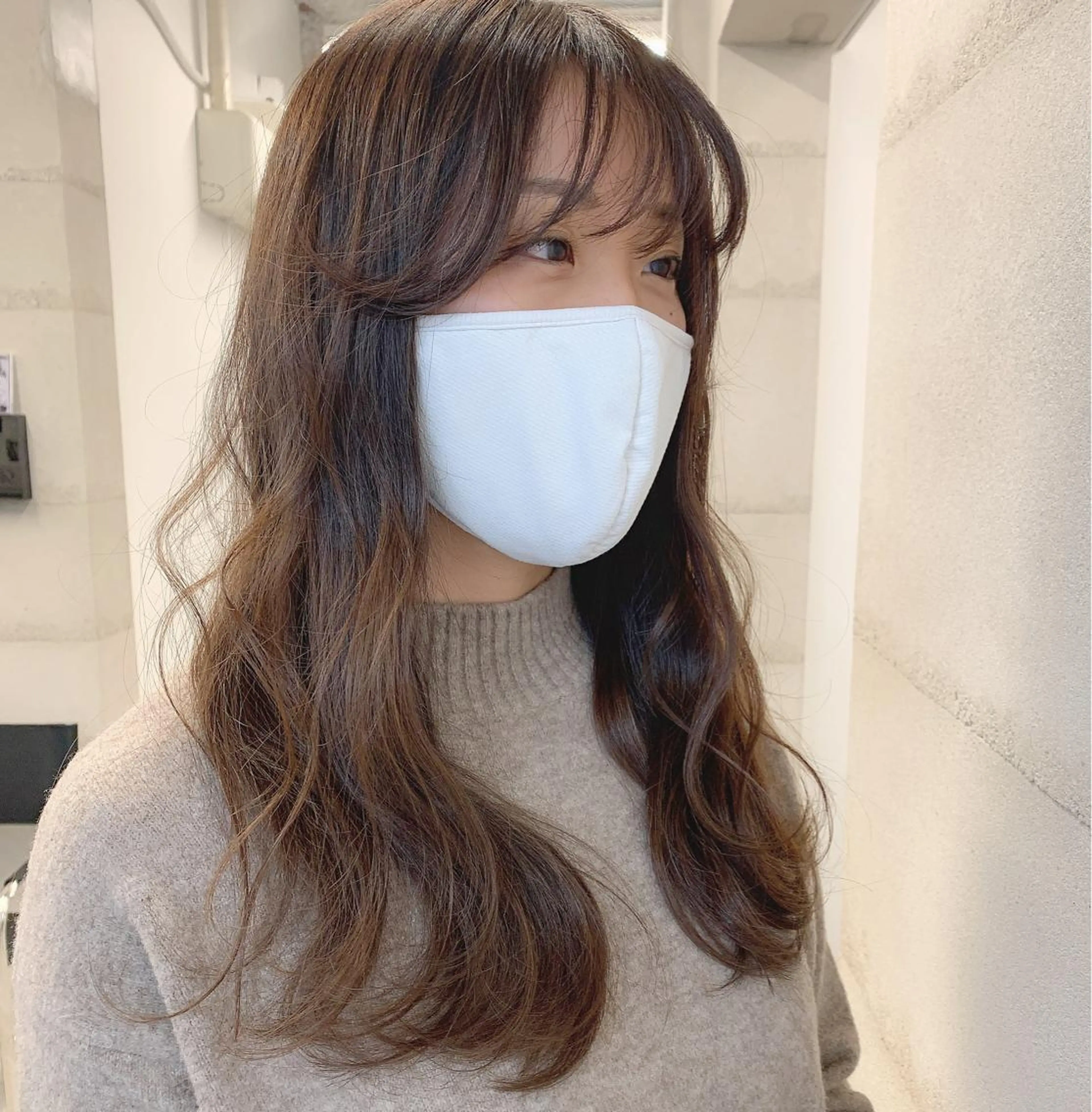 ミディアム カラー カット ヘアカラー トリートメント 透明感/オリーブ/ グレージュ/YUKAのヘアスタイル