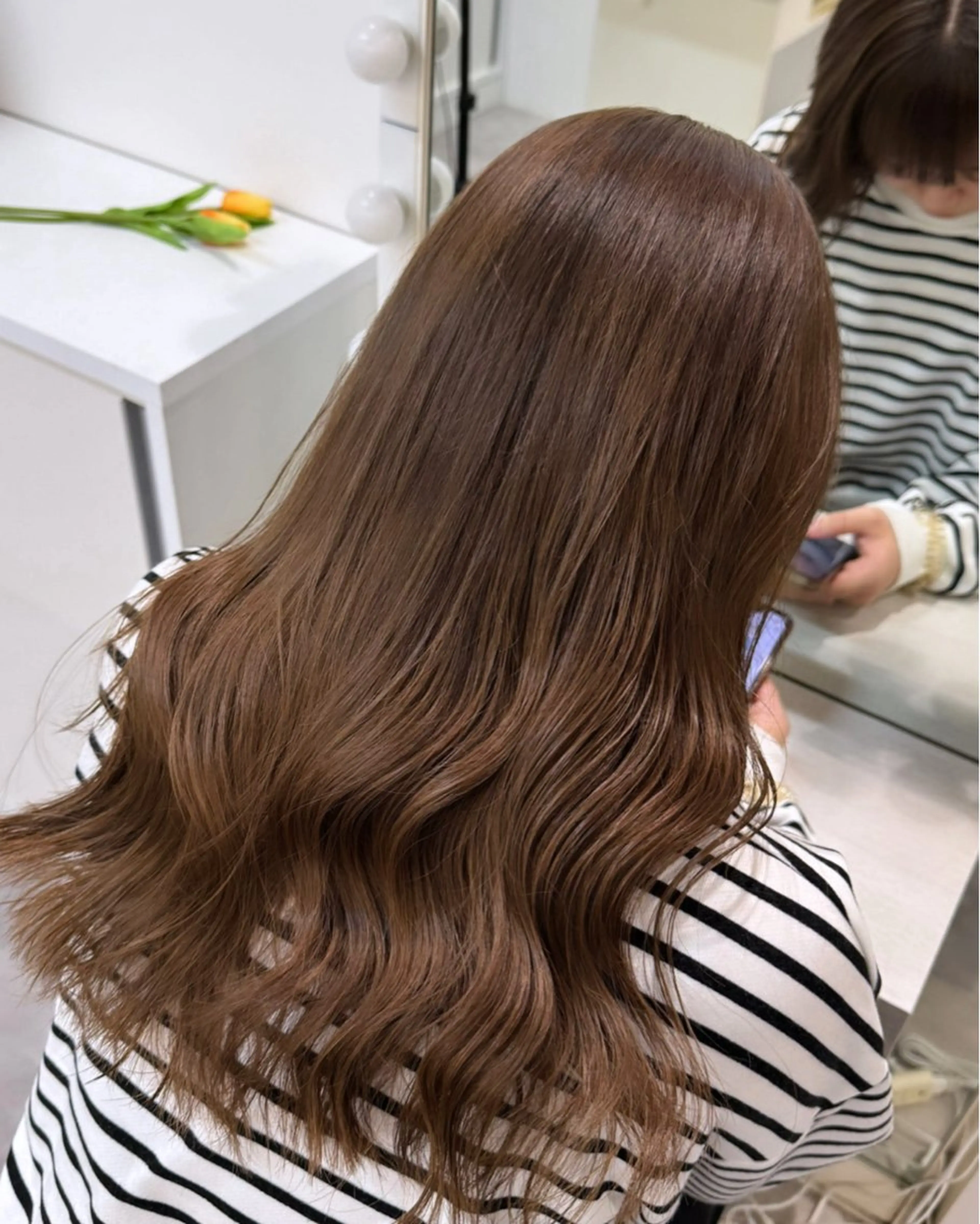 ロング カラー ベージュカラー レイヤーカット/ 艶カラー/山内一暉のヘアスタイル