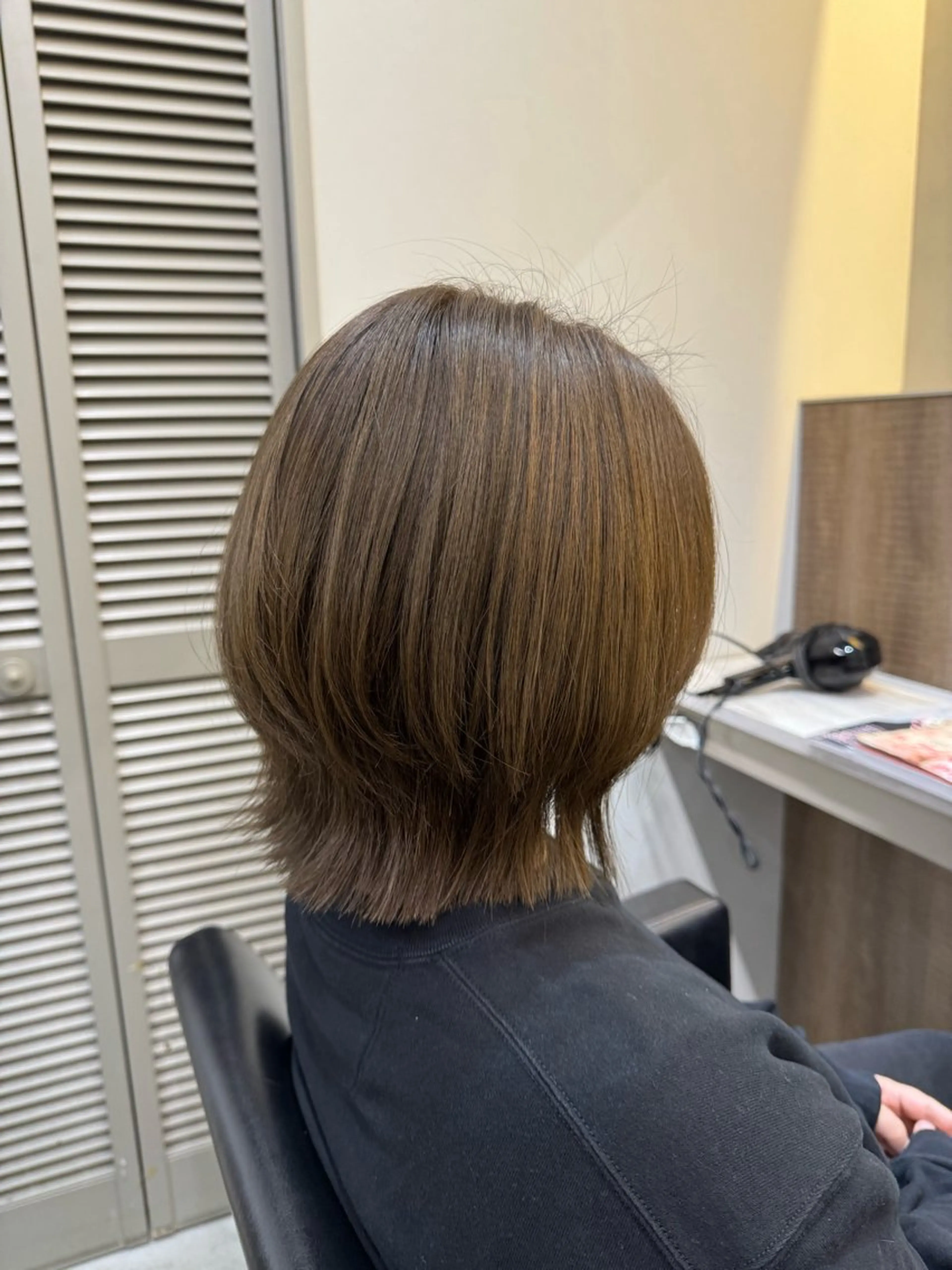 ショート ボブ くびれヘア ヘアカラー 縮毛矯正/ボブ✨ 𝑨𝒀𝑼🎀のヘアスタイル