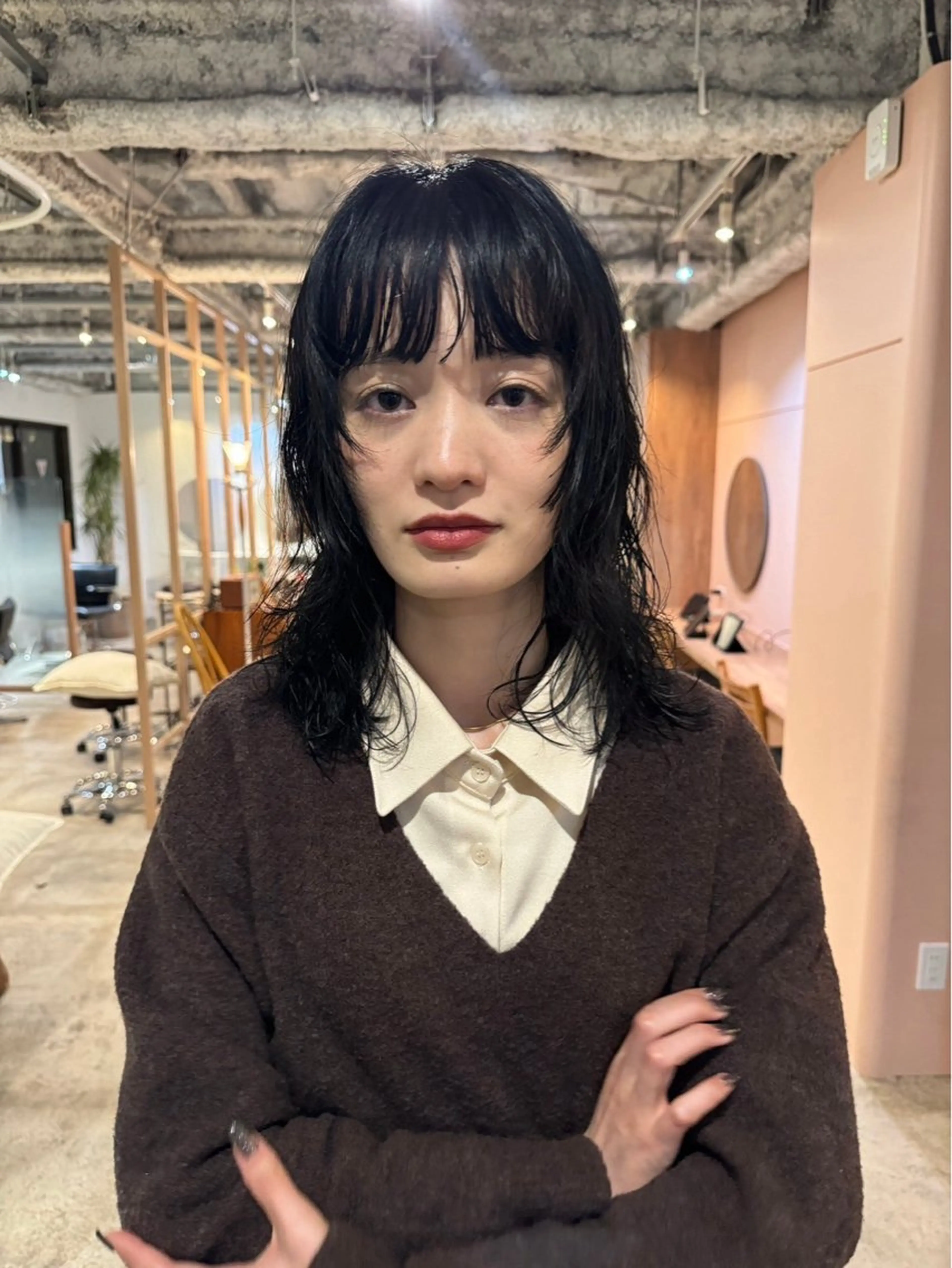 ミディアム カラー ショートボブ ミディアムパーマ アディクシーカラー ブリーチ ケアブリーチ カット ヘアカラー パーマ 縮毛矯正 トリートメント CEINE OURのヘアスタイル