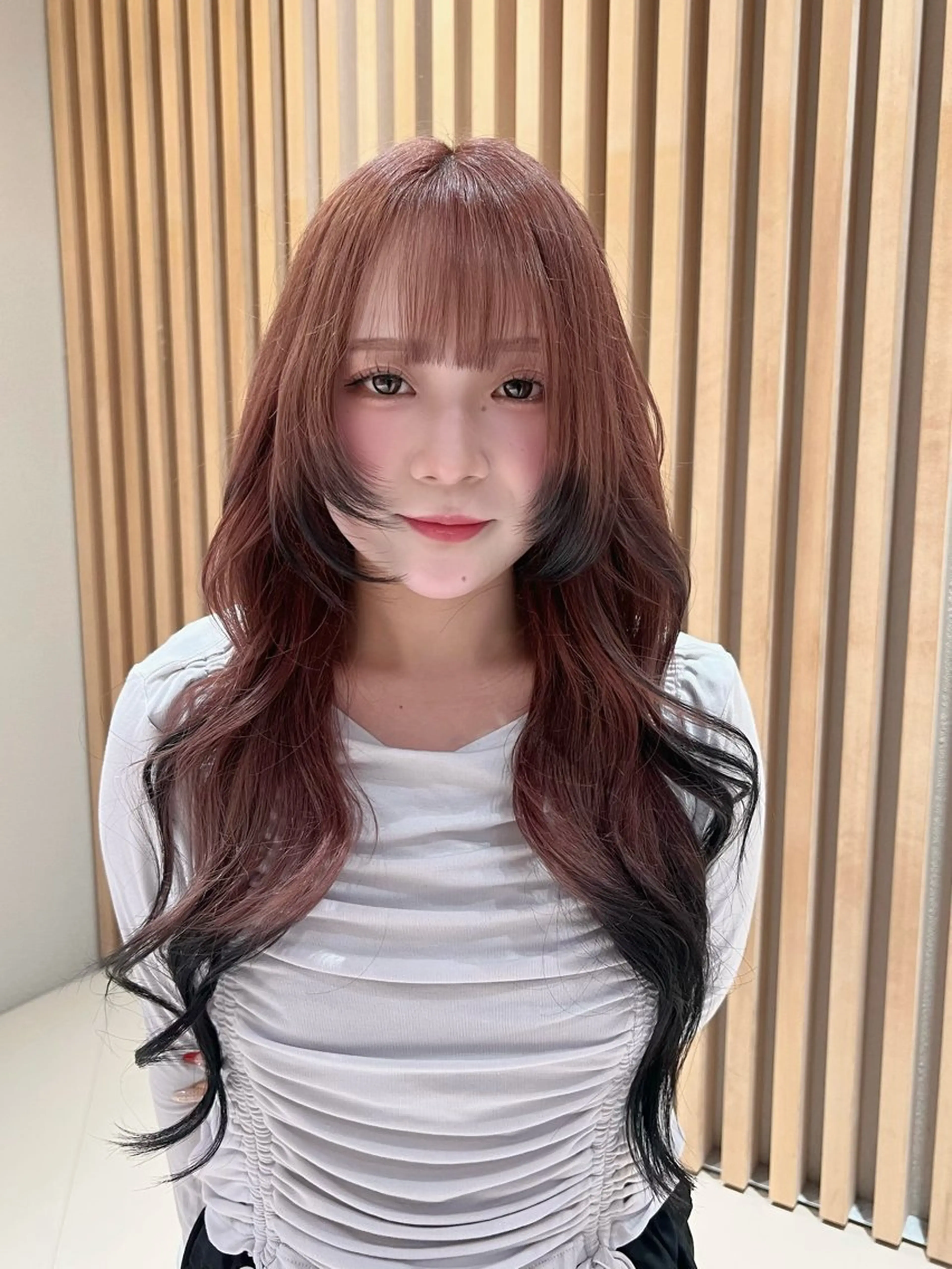 ロング カラー ヘアカラー トリートメント レイヤー/韓国 ハイトーン興津史弥のヘアスタイル