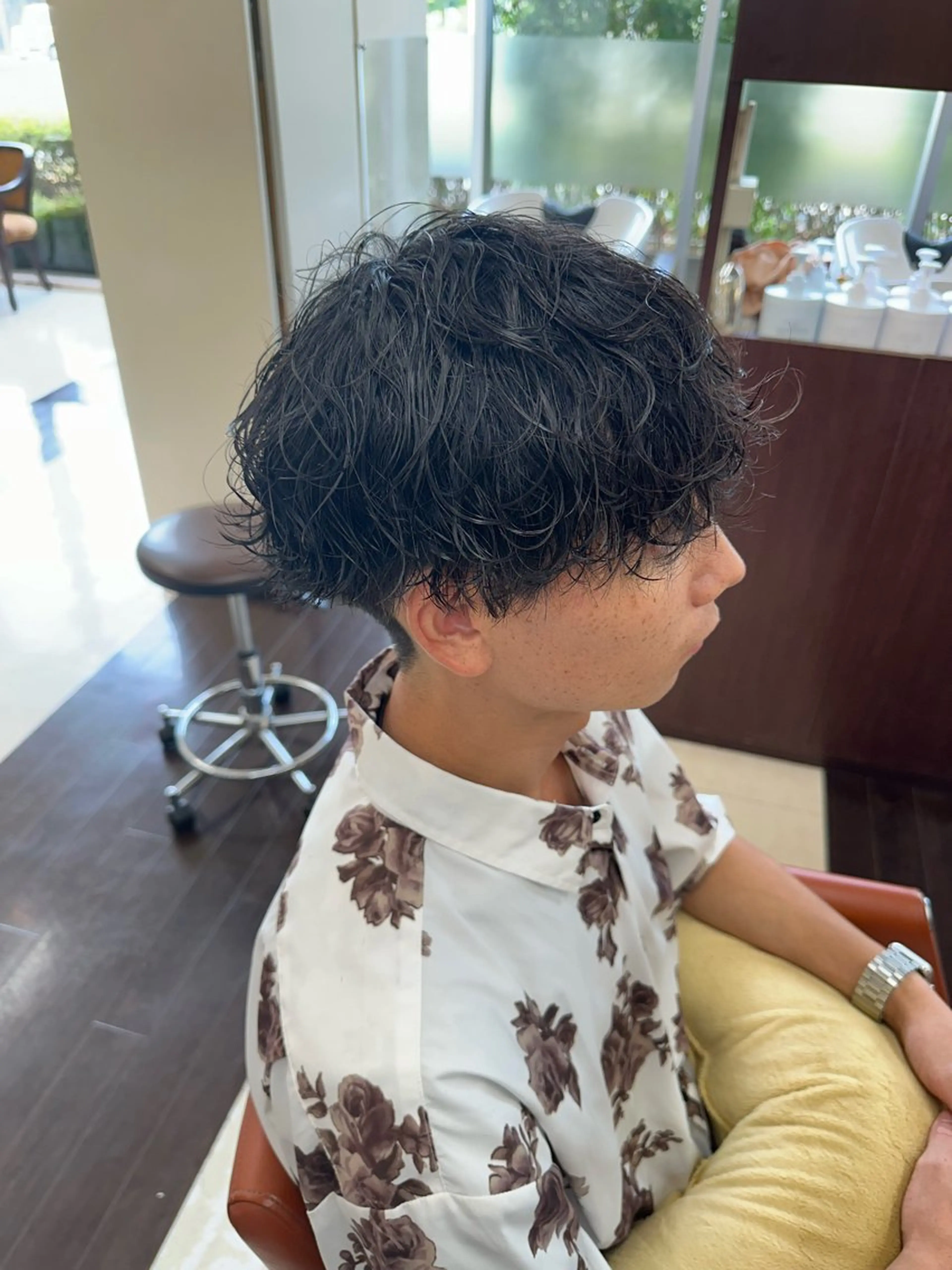 ショート カラー パーマ メンズ 波巻きパーマ カット パーマ ヘアセット 毎月230人担当/ メンズヘア/清和武虎のヘアスタイル