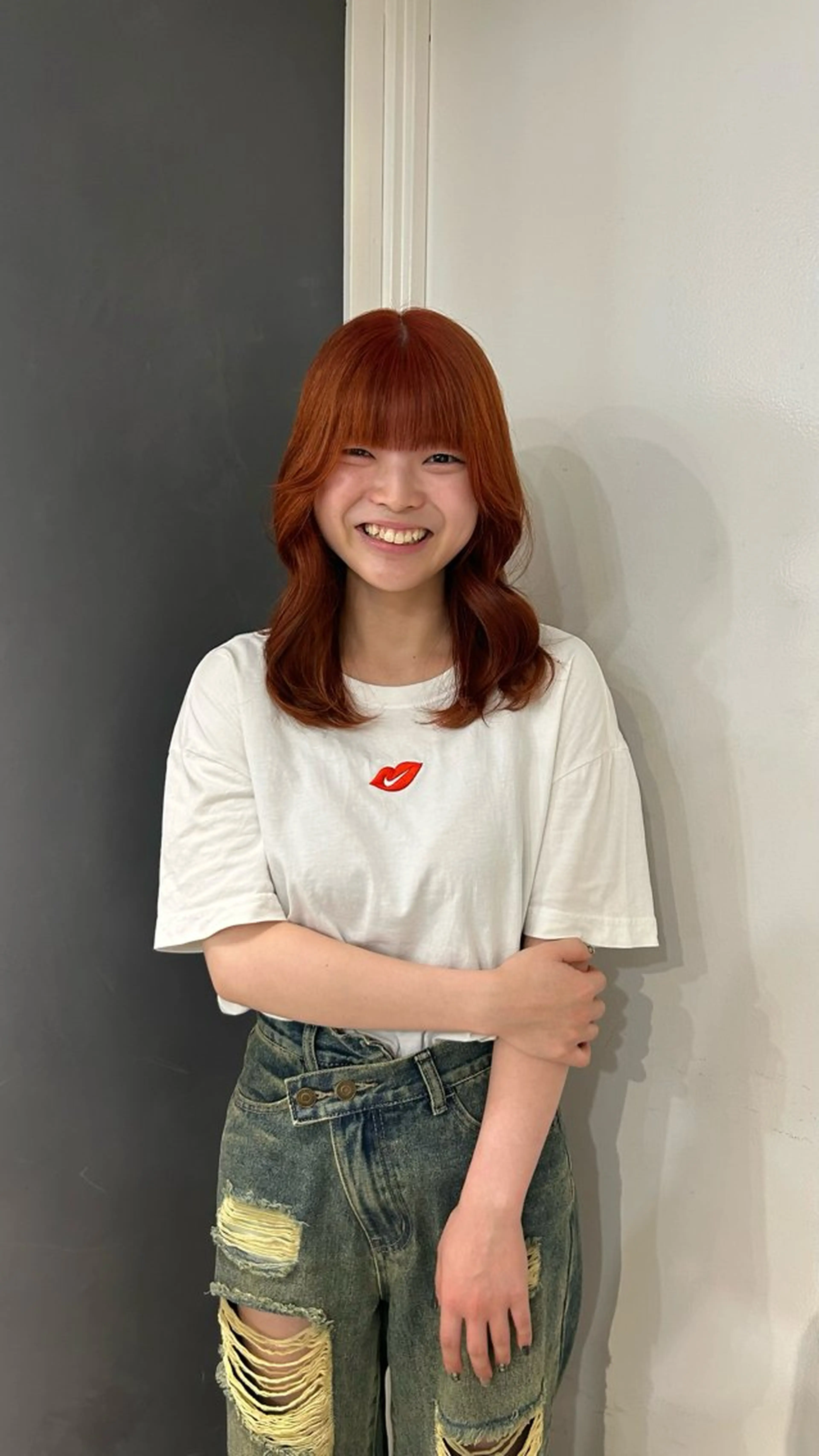 ミディアム カット ヘアカラー トリートメント えり 堀江/ボブ /艶髪/レイヤーのヘアスタイル